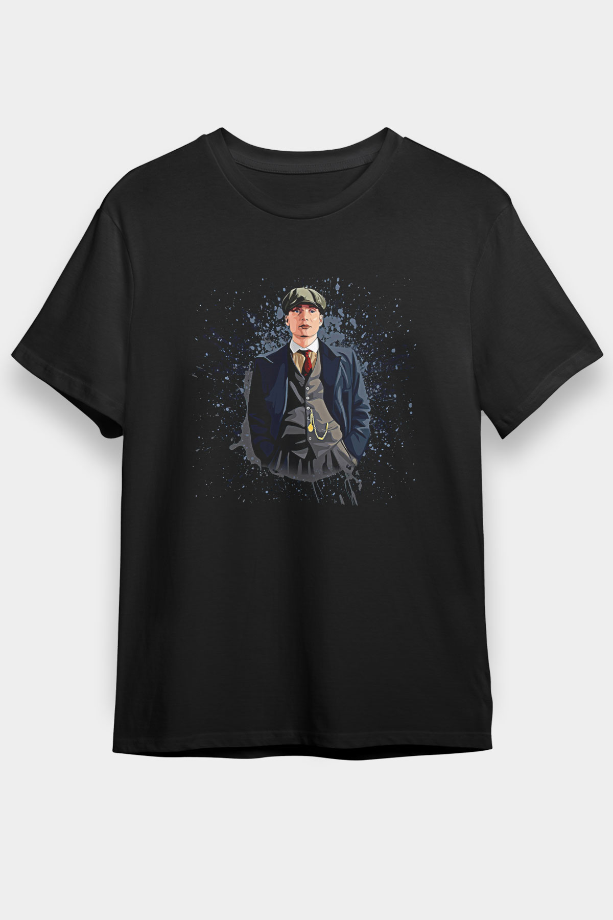 Peaky Blinders Baskılı Unisex Siyah Tişört - Tshirt