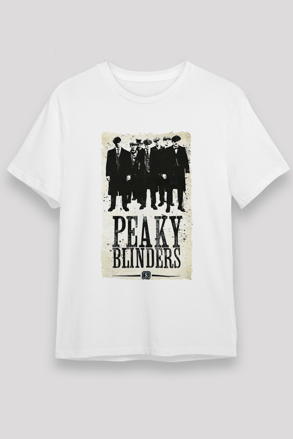 Peaky Blinders Unisex Baskılı Beyaz Tişört - Tshirt