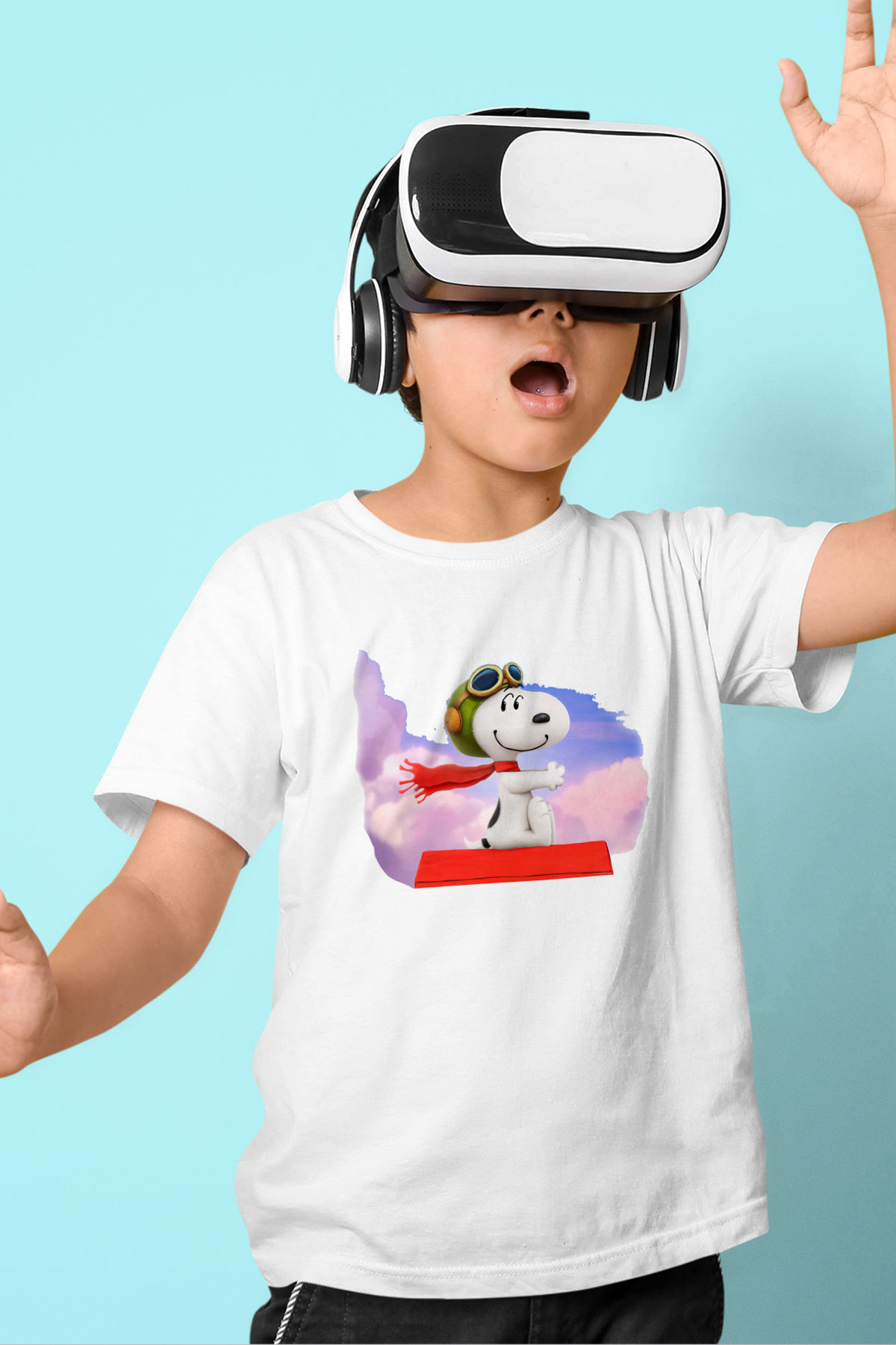 Peanuts Baskılı Beyaz Unisex Çocuk Tişört