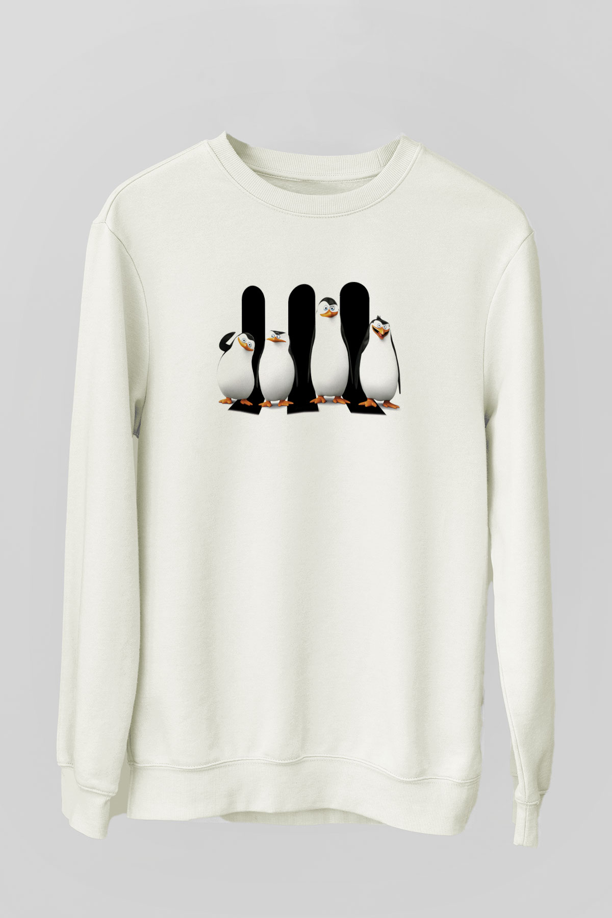 Penguen Beyaz Unisex Sweatshirt