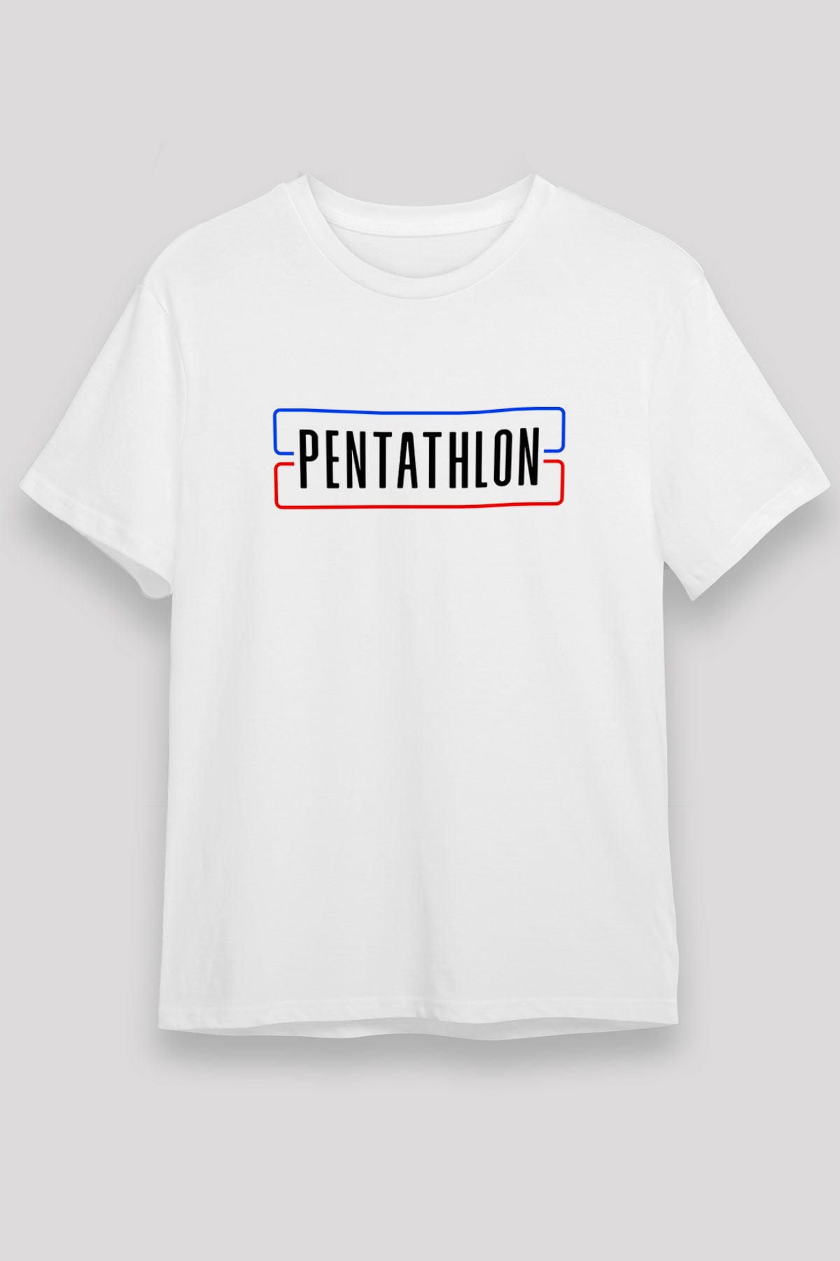 Pentathlon Baskılı Unisex Beyaz Tişört - Tshirt