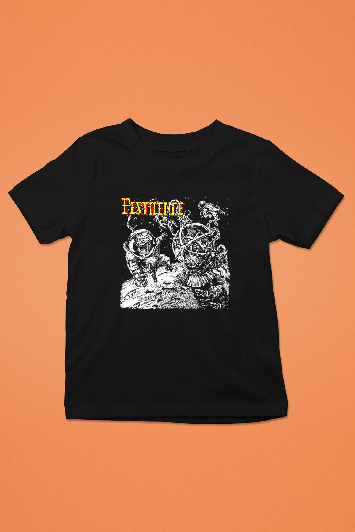 Pestilence Baskılı Unisex Siyah Çocuk Tişört - Tshirt