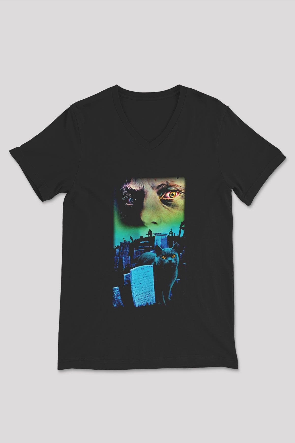 Pet Sematary Siyah Unisex V Yaka Tişört