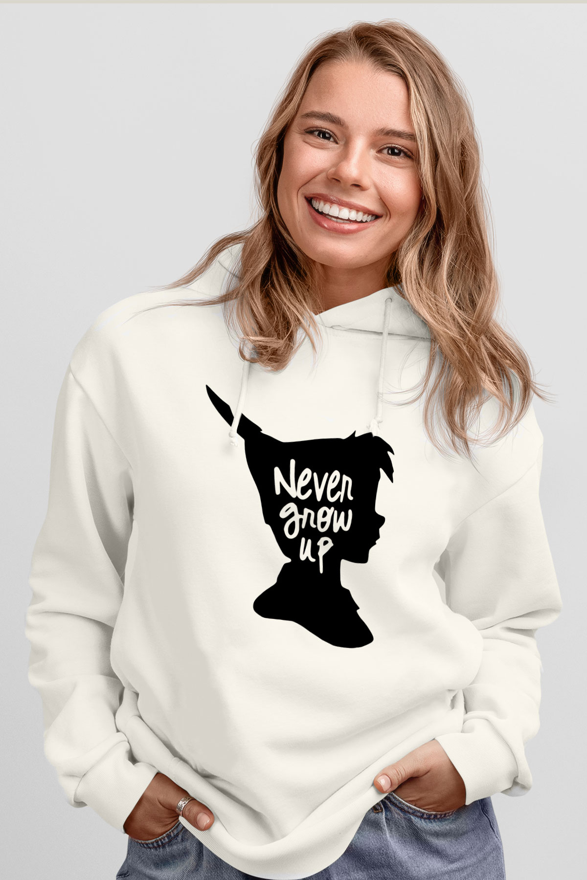 Peter Pan Beyaz Unisex Hoodie