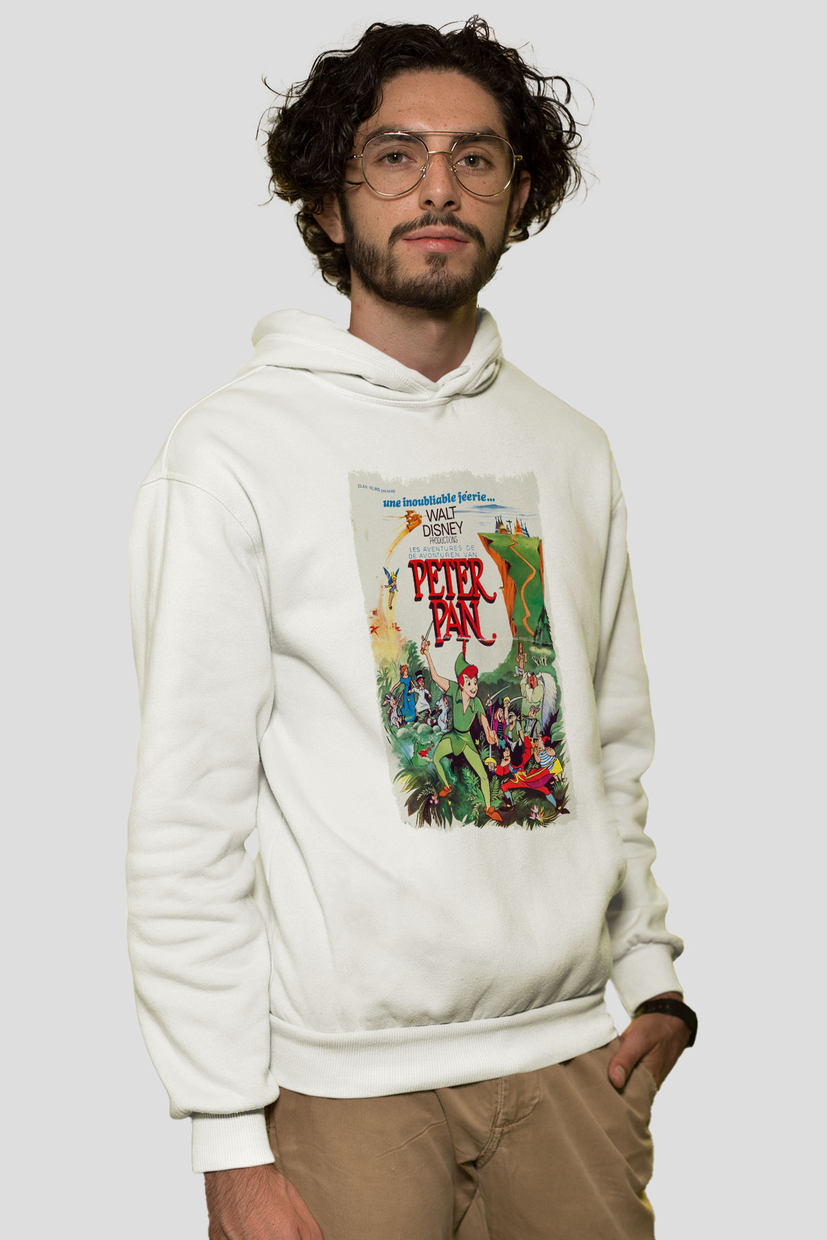 Peter Pan Beyaz Unisex Hoodie