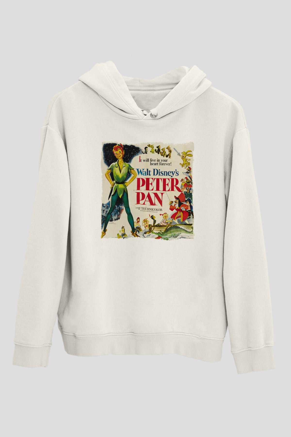 Peter Pan Beyaz Unisex Hoodie