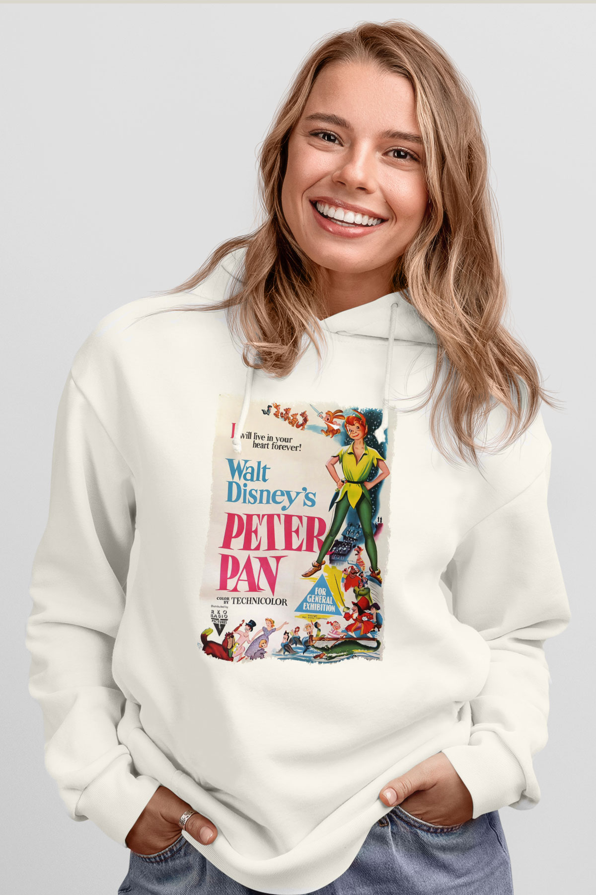 Peter Pan Beyaz Unisex Hoodie