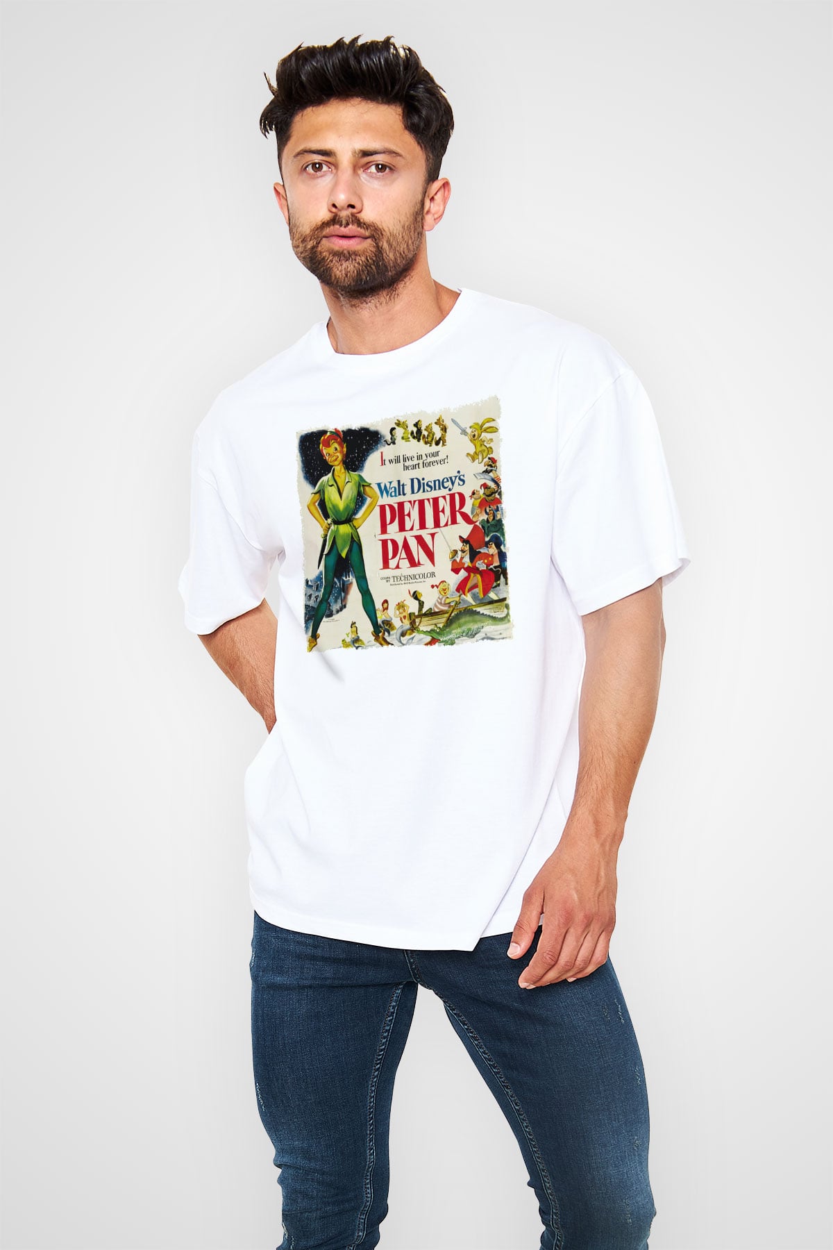 Peter Pan Beyaz Oversize Tişört Oversize T-shirt