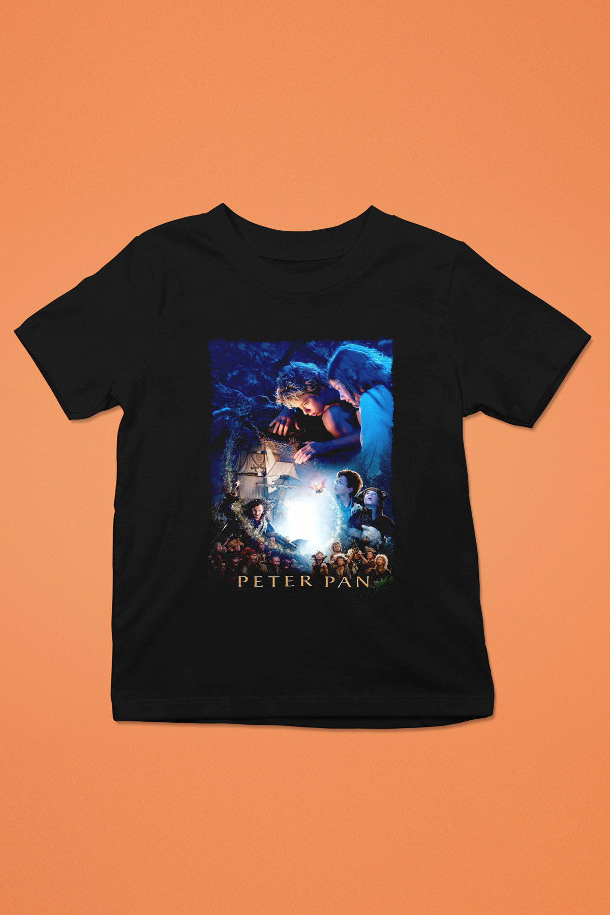 Peter Pan Siyah Unisex Çocuk Tişört