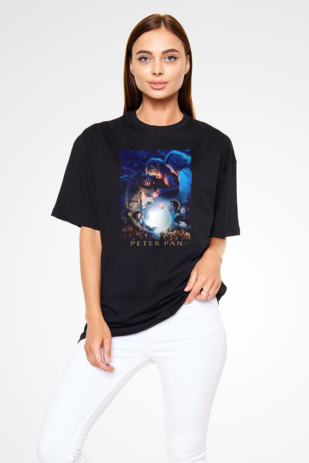Peter Pan Siyah Oversize Tişört Oversize T-shirt