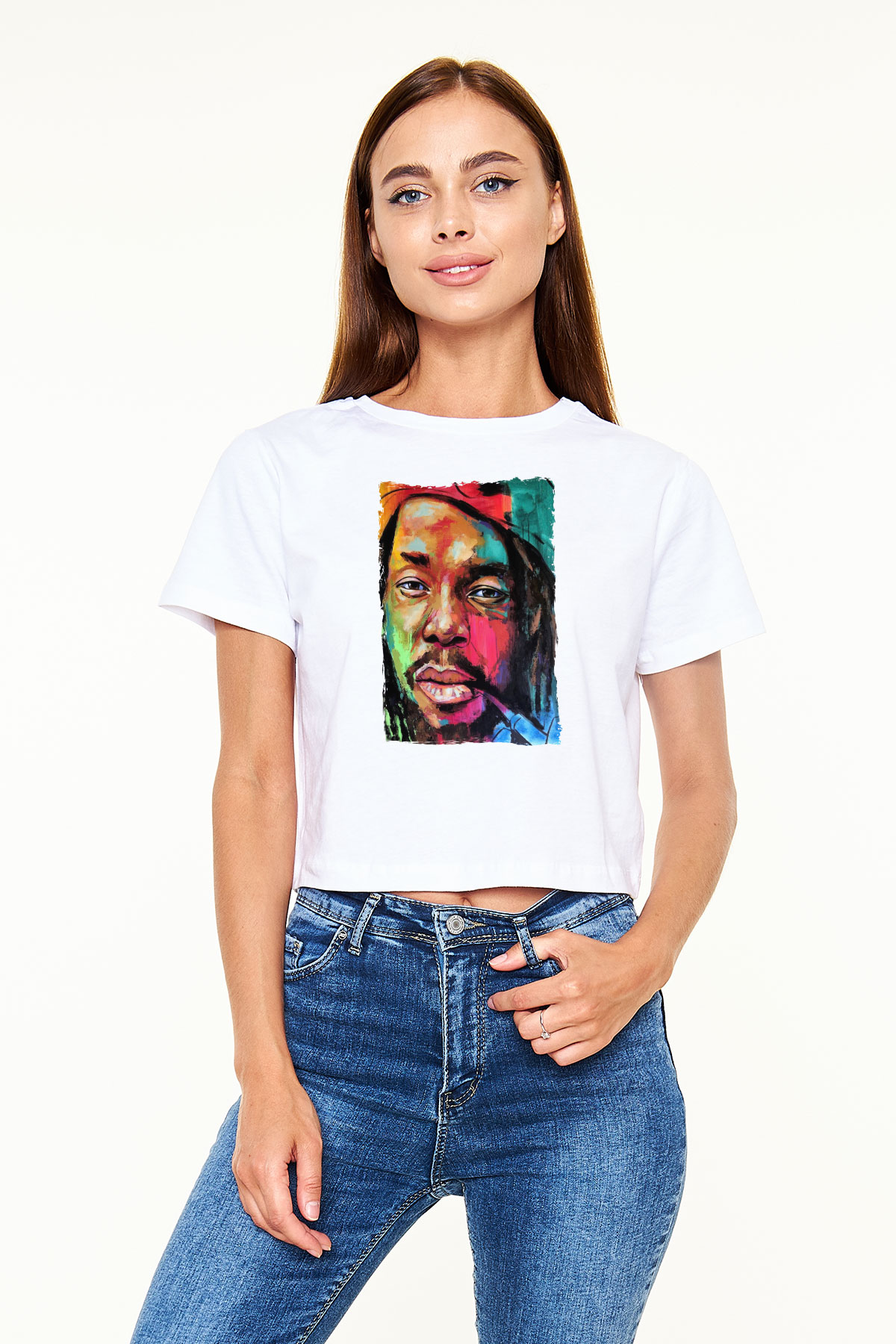 Peter Tosh Beyaz  Crop Top Tişört