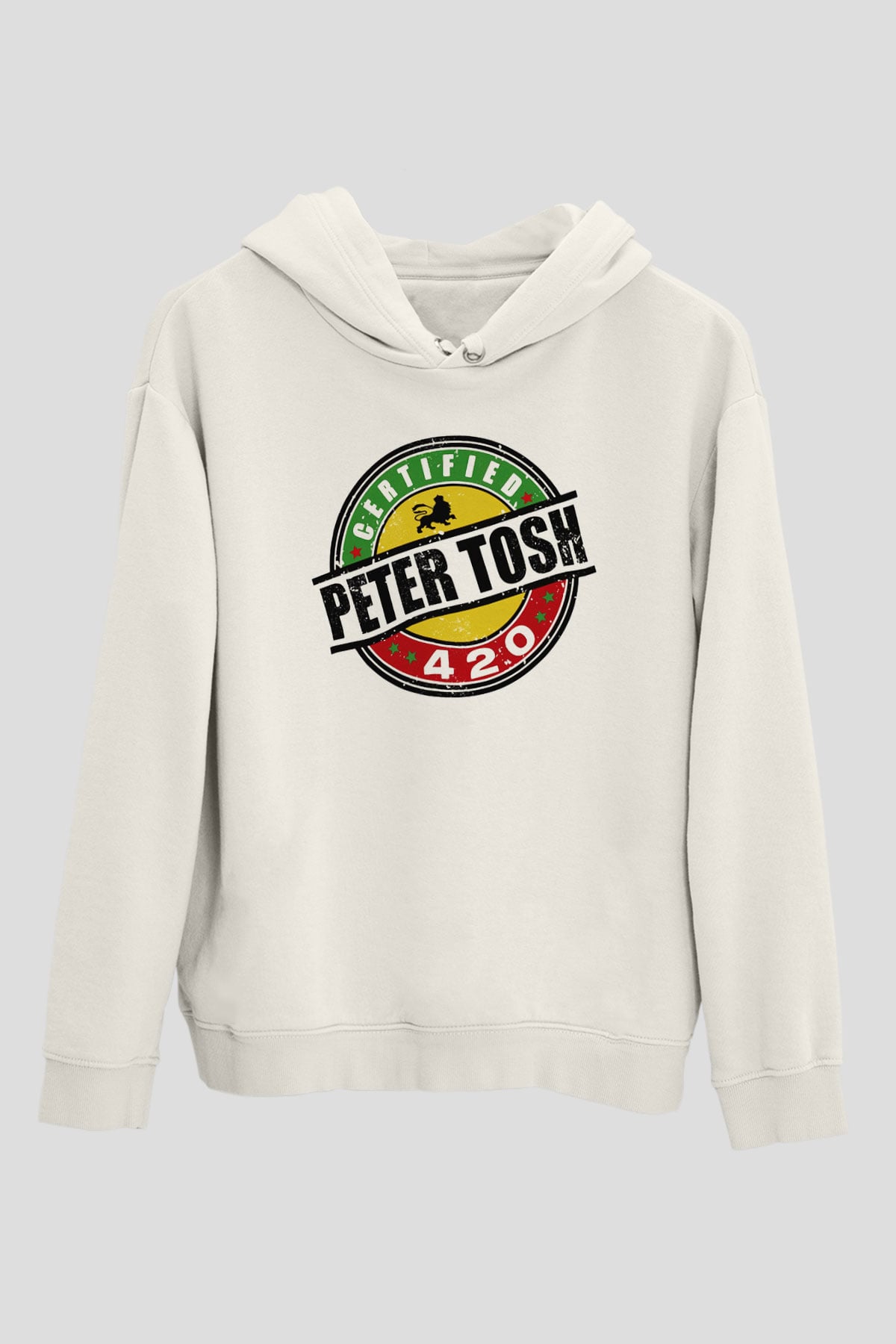 Peter Tosh Beyaz Unisex Kapşonlu Sweatshirt