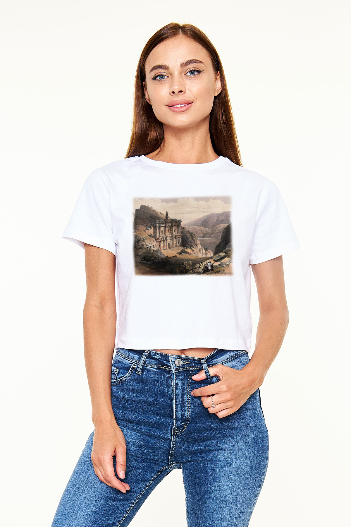 Petra Beyaz Croptop Tişört