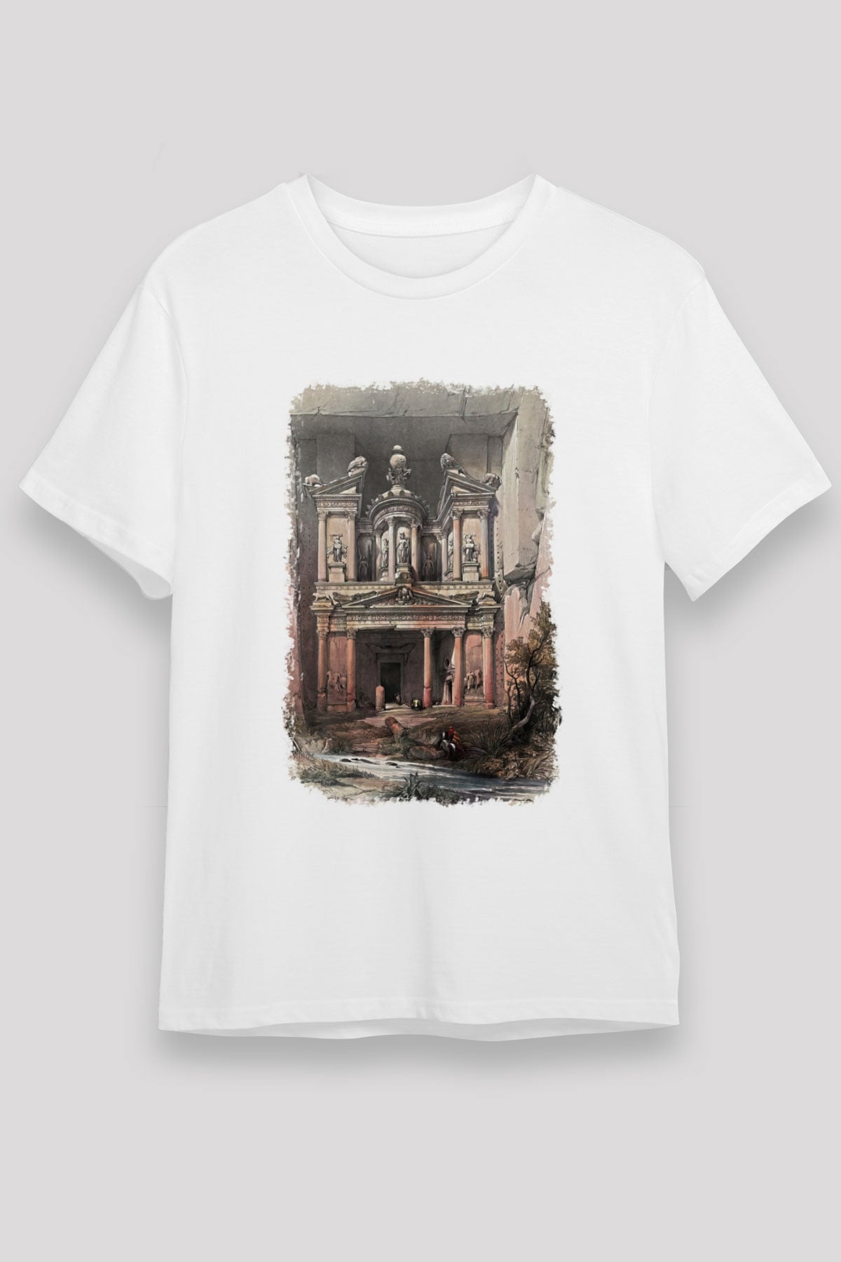 Petra Beyaz Unisex Tişört T-Shirt - TişörtFabrikası