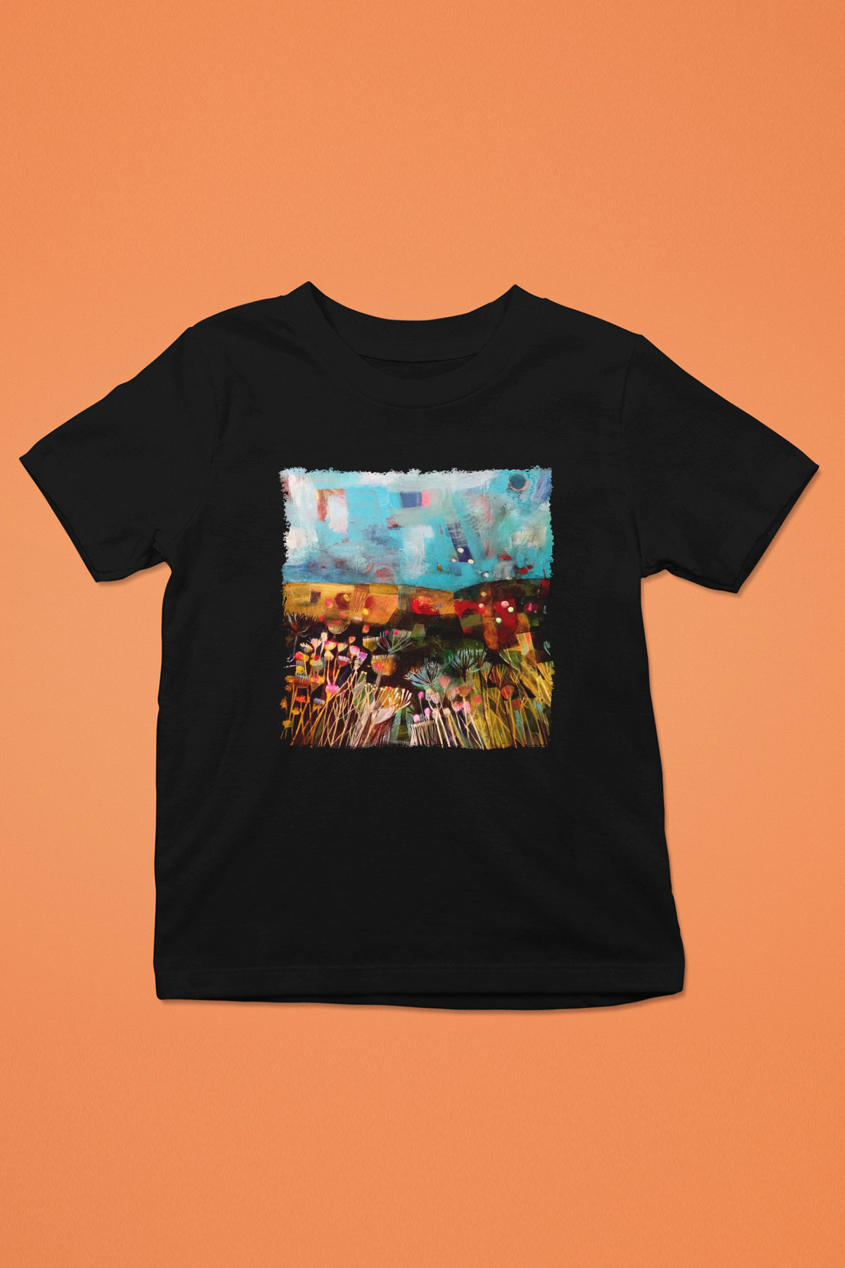 Peyzaj Siyah Unisex Çocuk Tişört