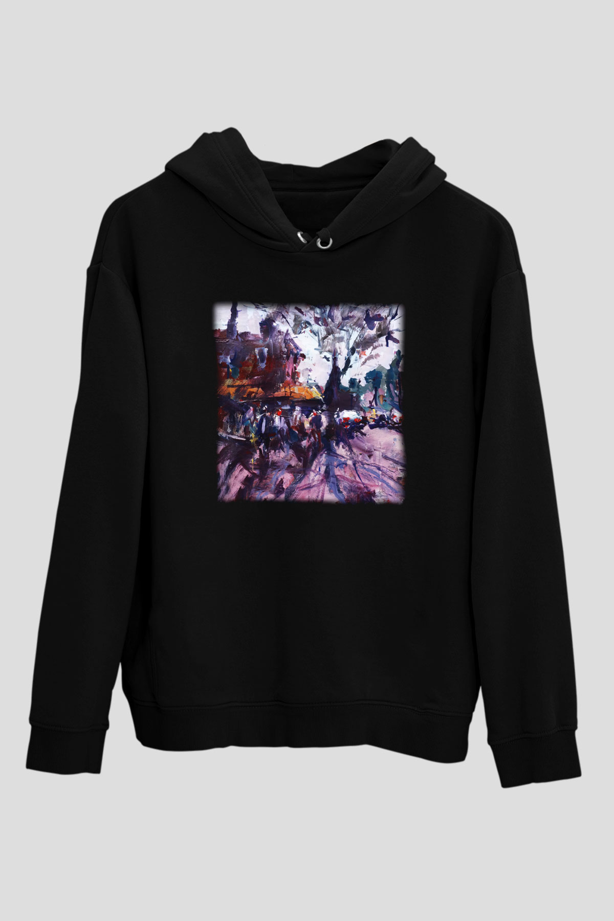 Peyzaj Siyah Unisex Hoodie