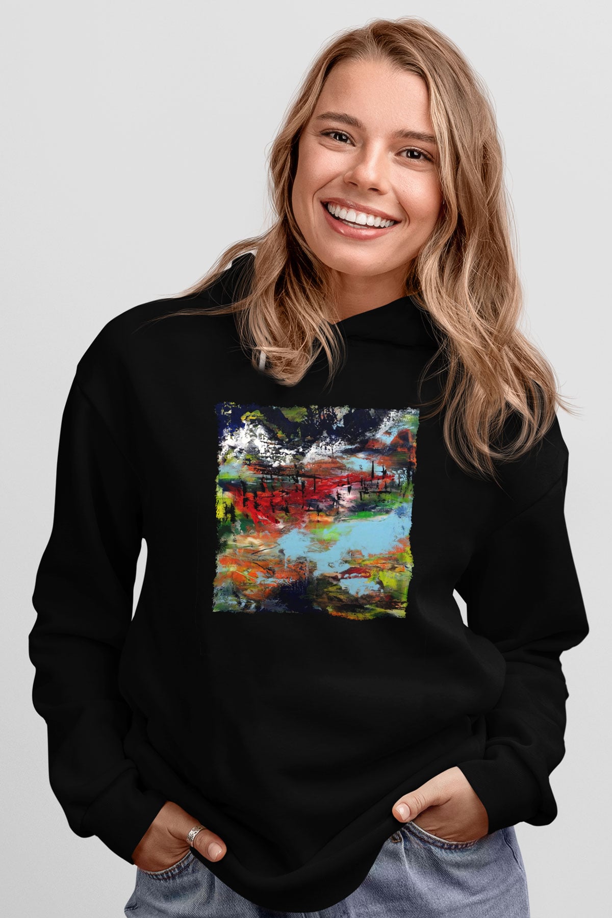 Peyzaj Siyah Unisex Hoodie