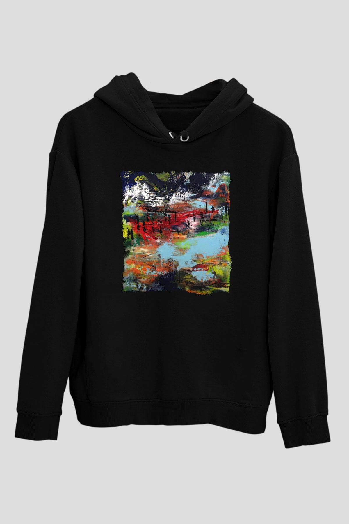 Peyzaj Siyah Unisex Hoodie
