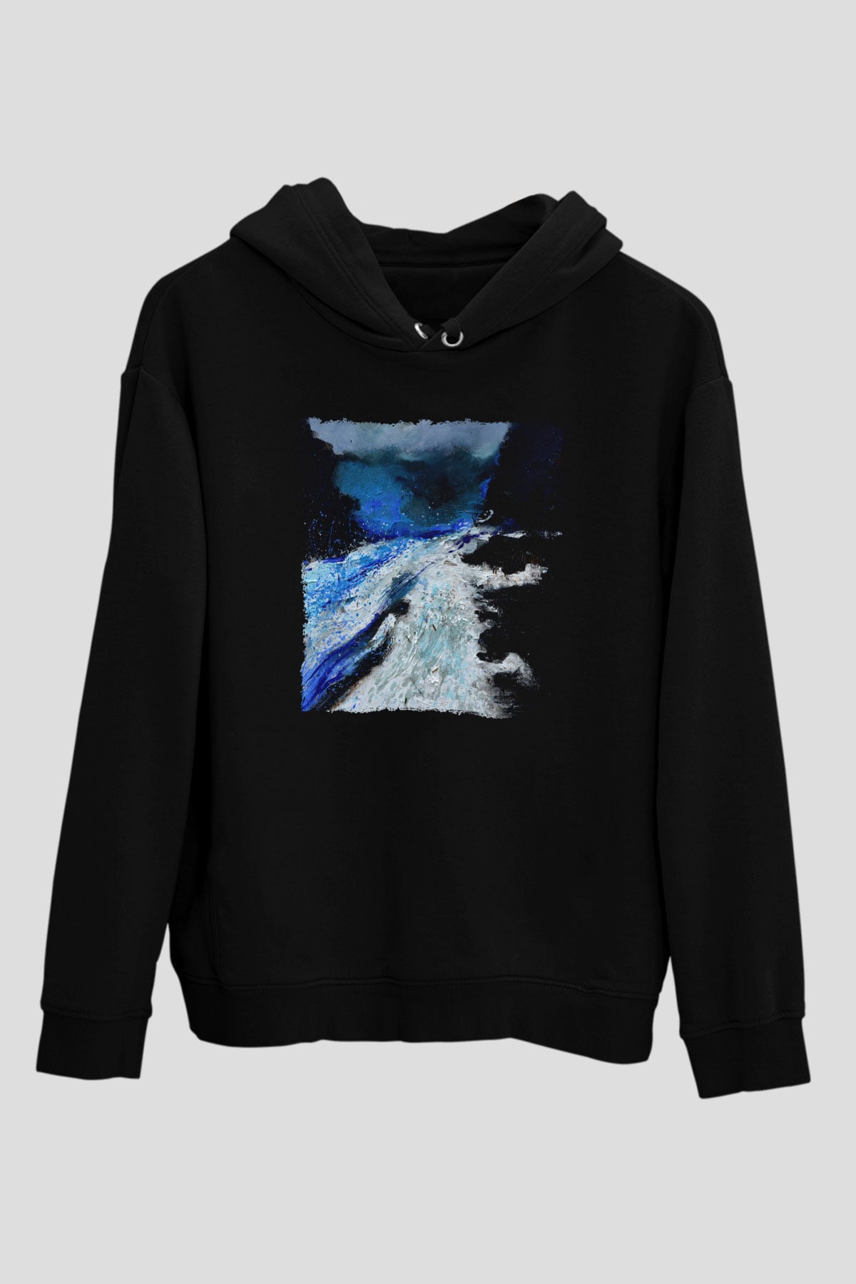 Peyzaj Siyah Unisex Hoodie
