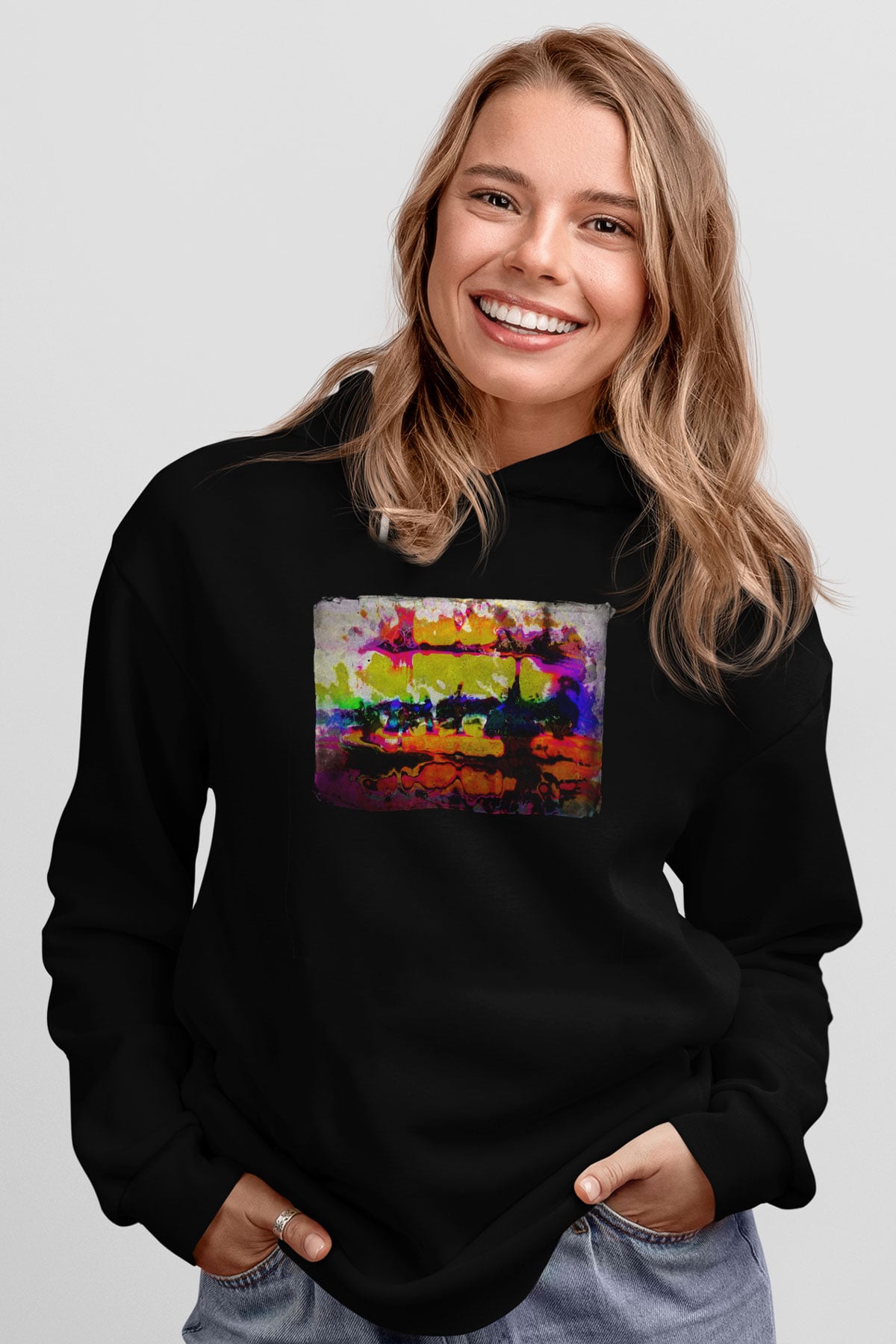 Peyzaj Siyah Unisex Hoodie