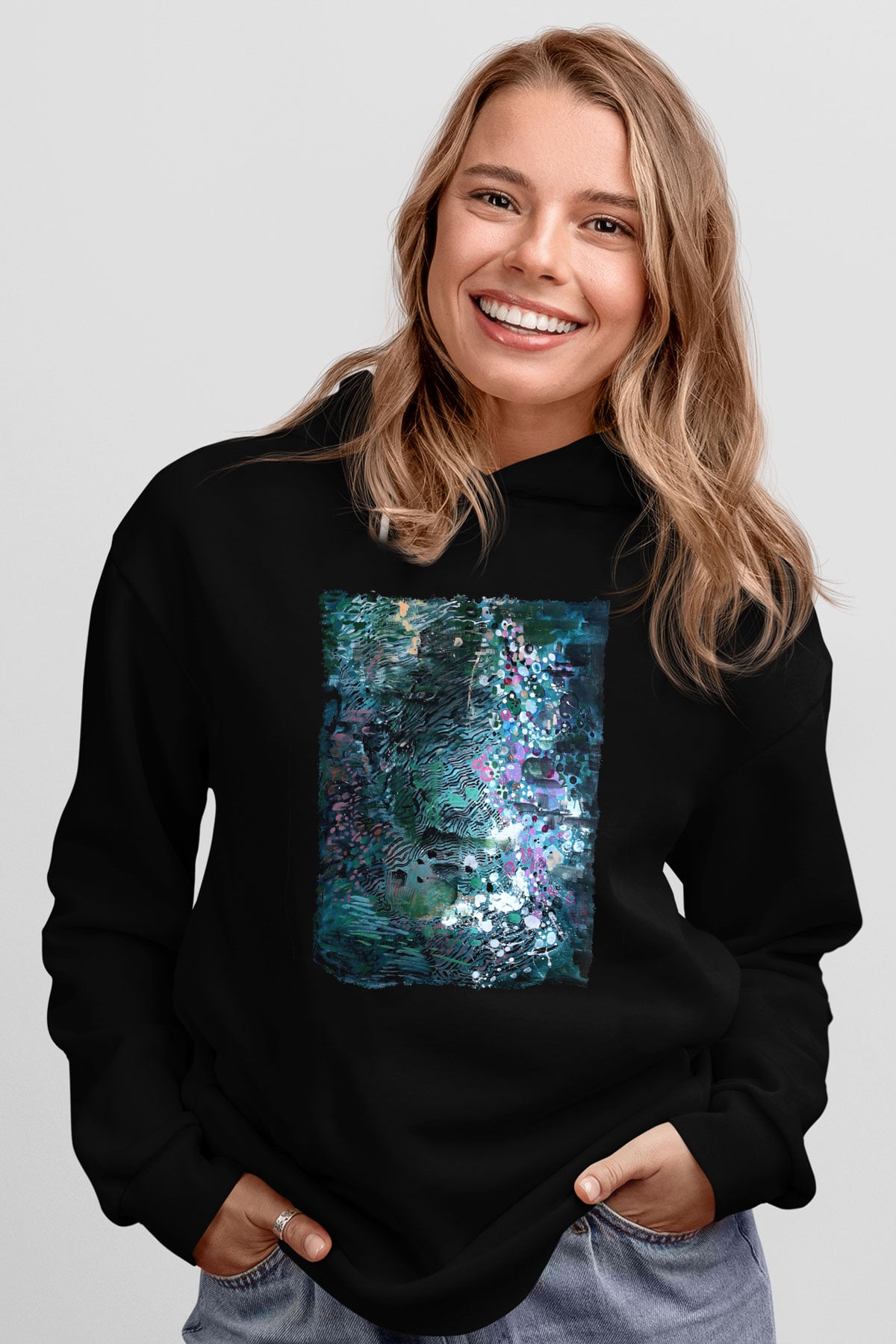 Peyzaj Siyah Unisex Hoodie