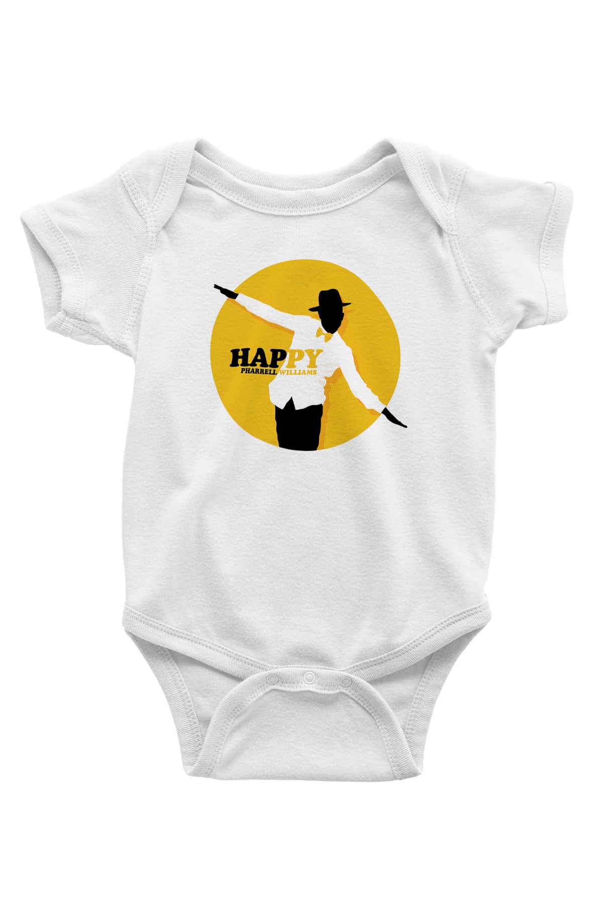 Pharrel Williams Baskılı Beyaz Unisex Bebek Body - Zıbın