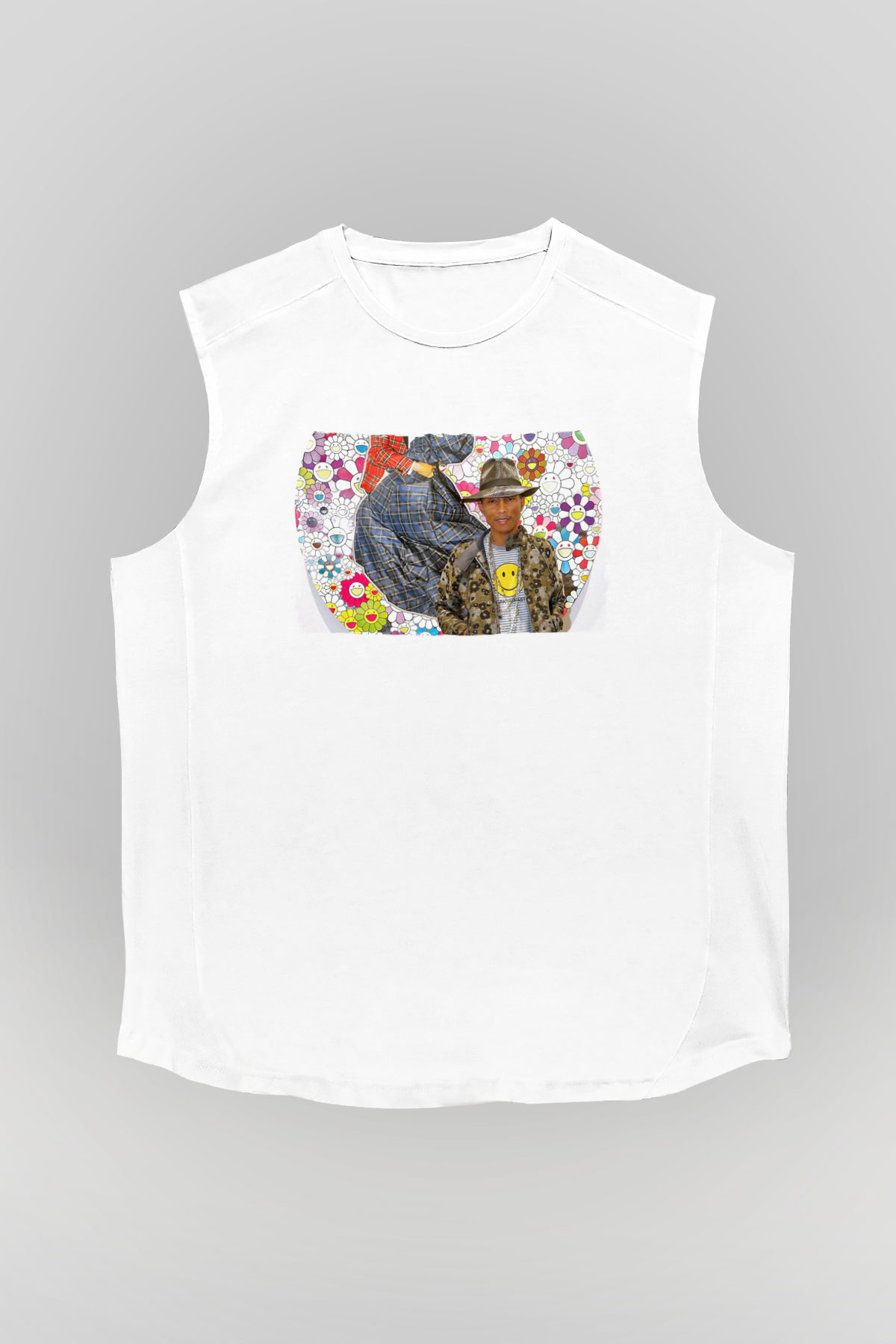 Pharrel Williams Beyaz Unisex Kolsuz Tişört