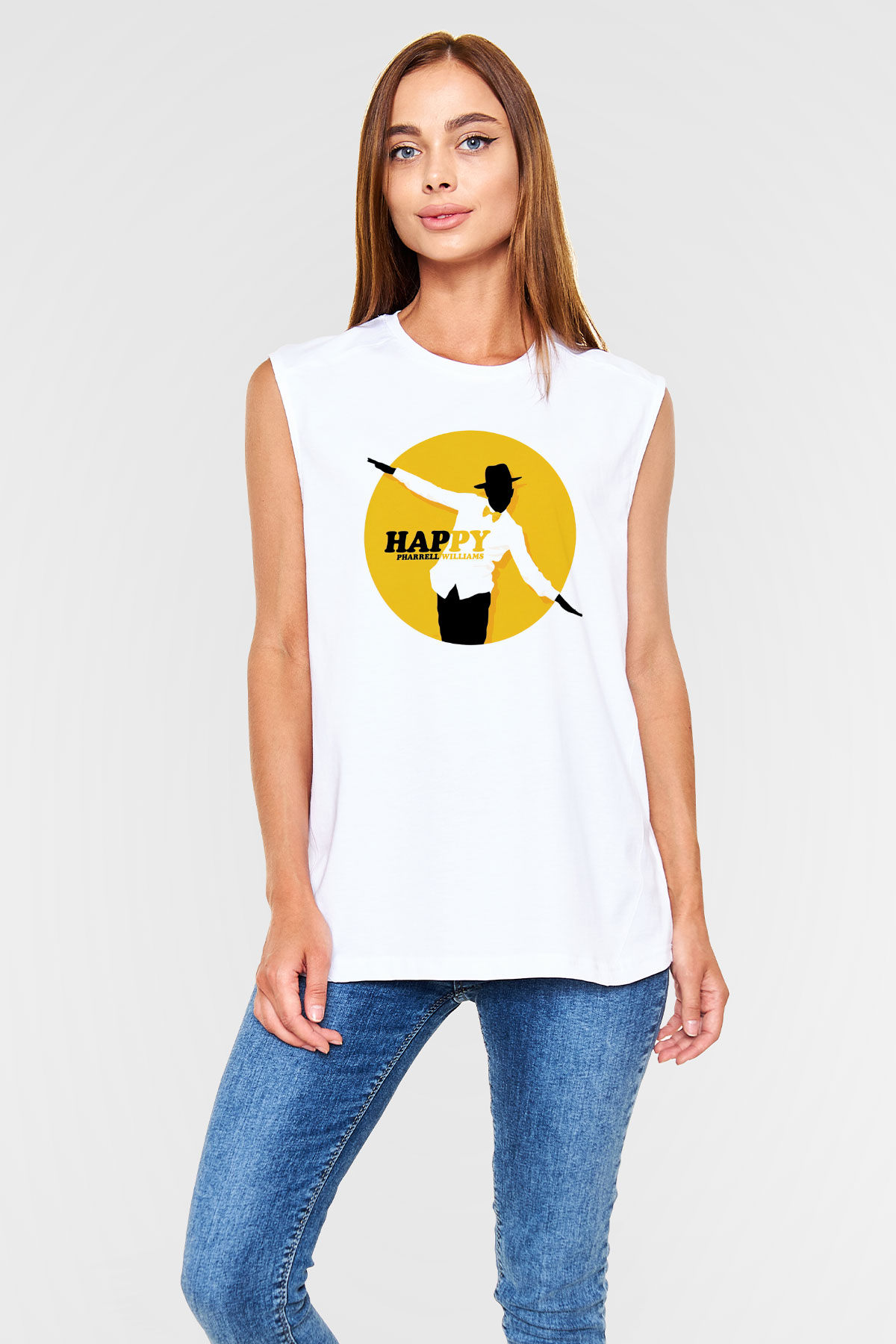 Pharrel Williams Beyaz Unisex Kolsuz Tişört