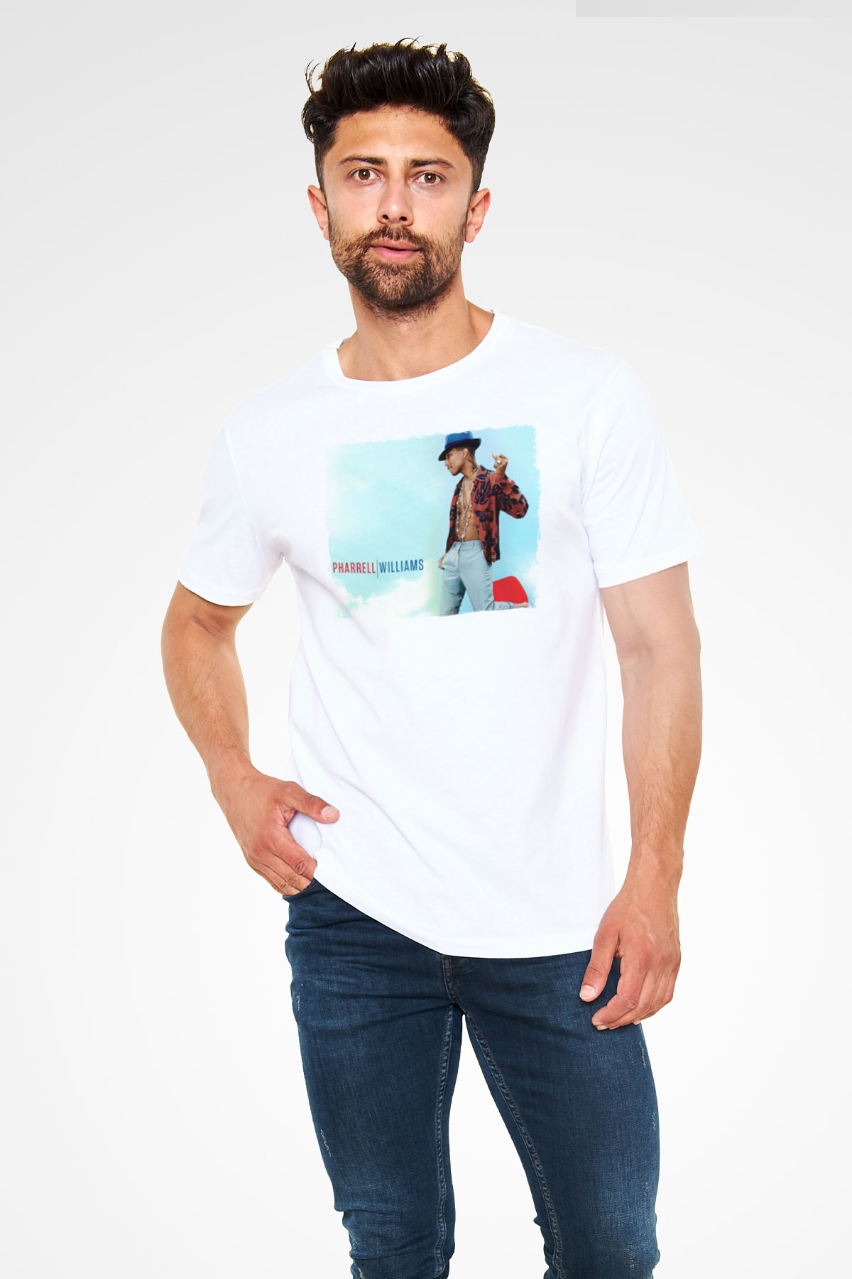 Pharrel Williams Beyaz Unisex Tişört T-Shirt - TişörtFabrikası
