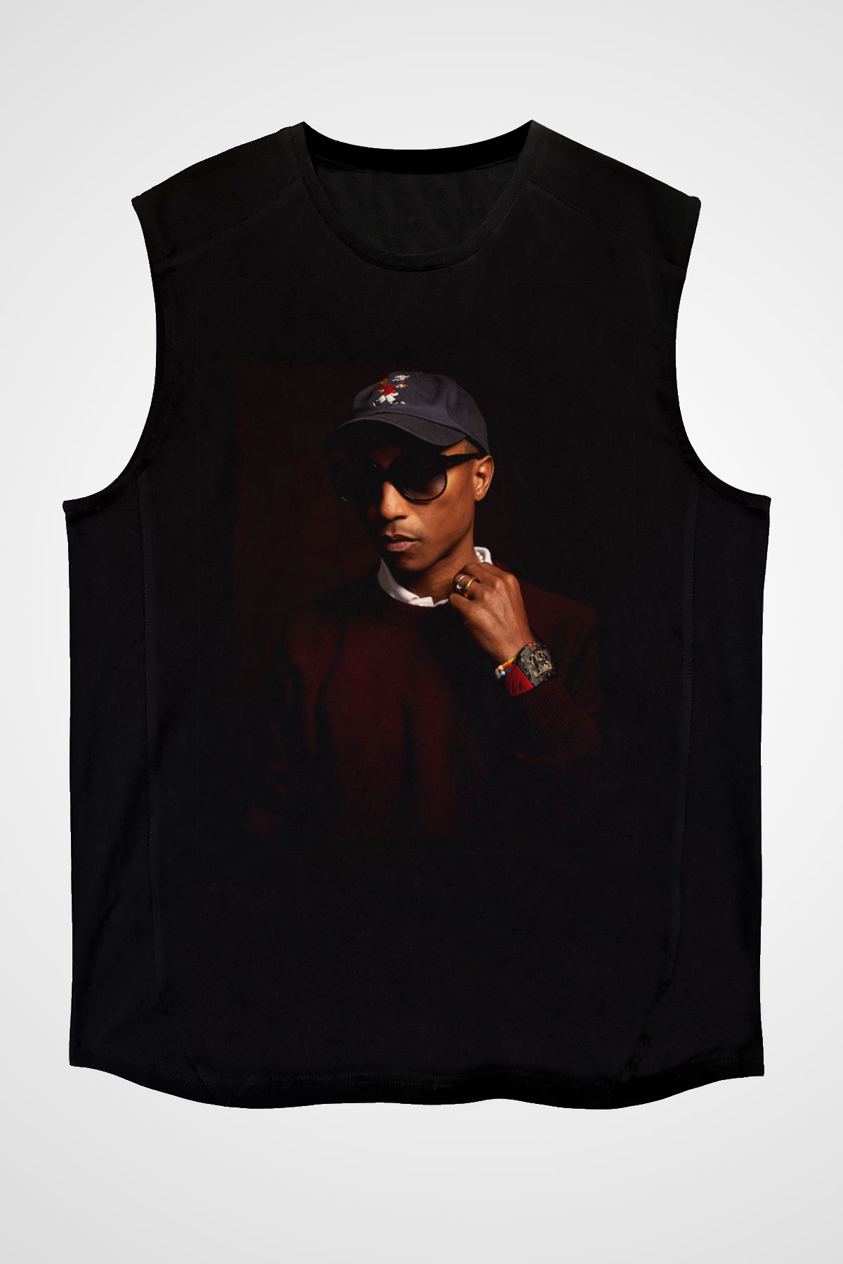 Pharrel Williams Siyah Unisex Kolsuz Tişört