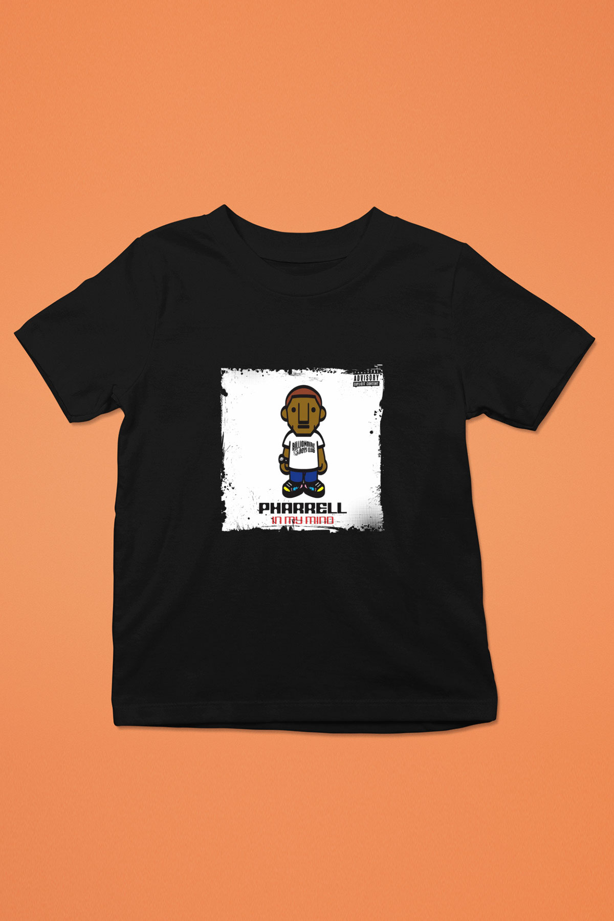Pharrell Williams Baskılı Unisex Siyah Çocuk Tişört