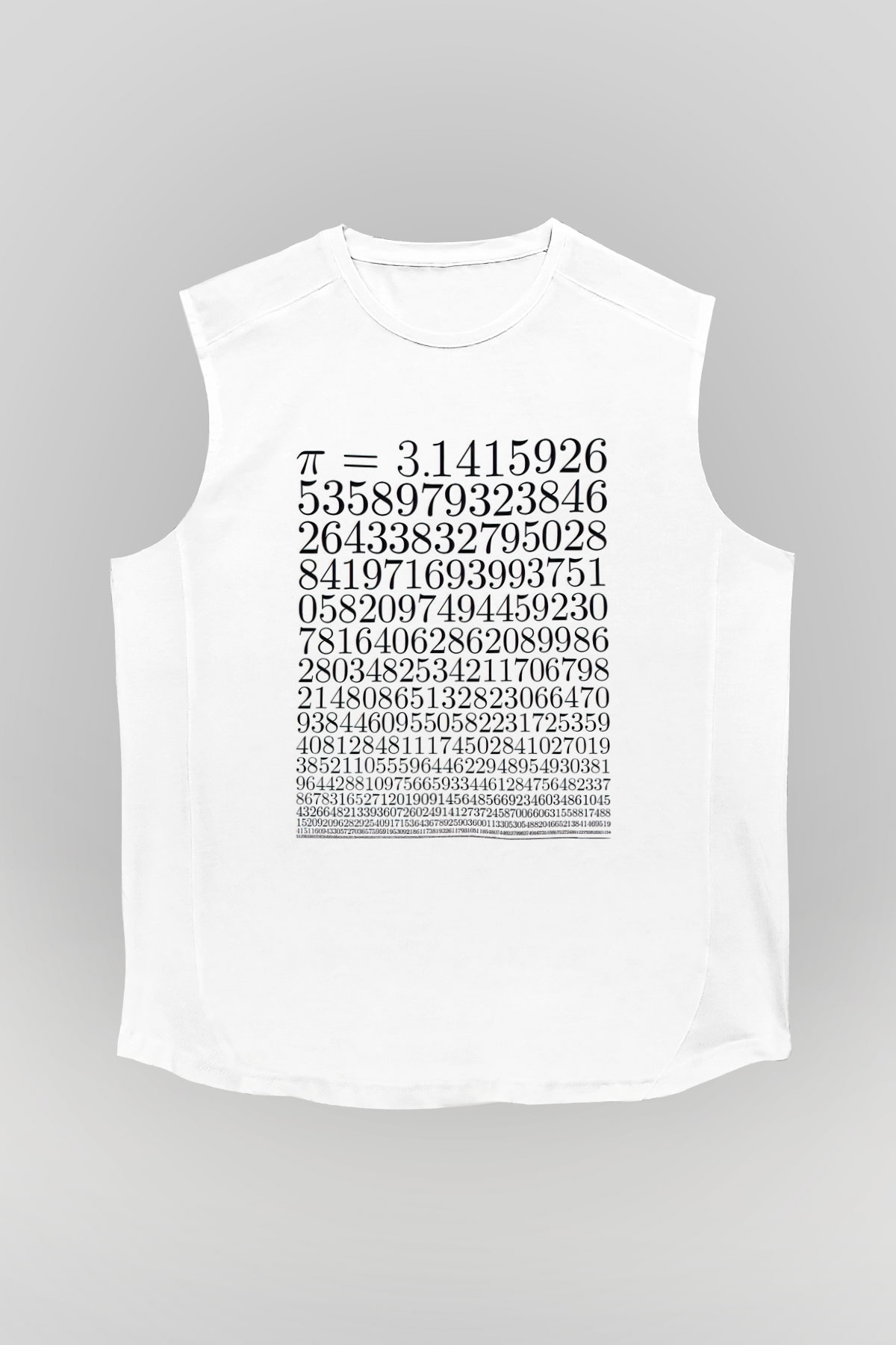 Pi Sayısı Baskılı Unisex Beyaz Tişört Baskılı Unisex Siyah Kolsuz Tişört