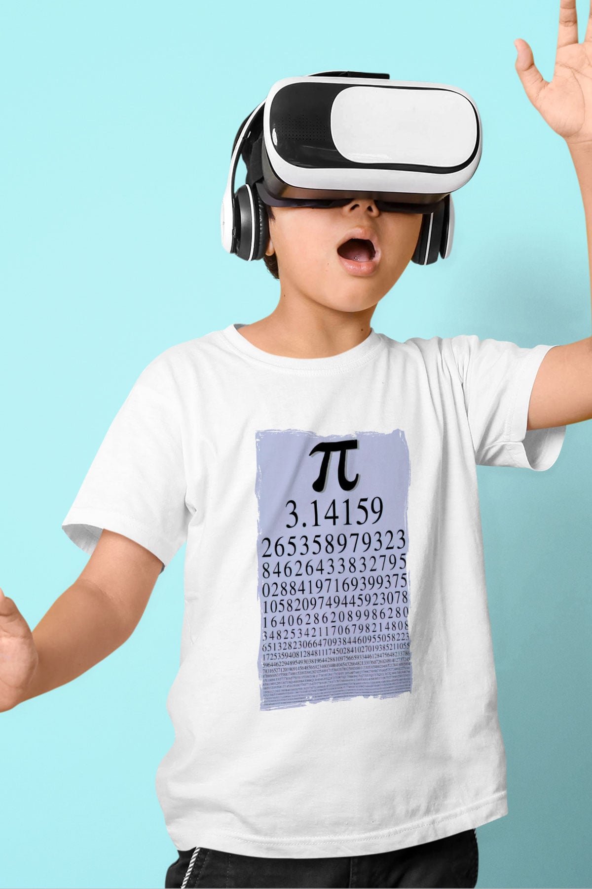 Pi Sayısı Matematik Sabiti Baskılı Unisex Beyaz Çocuk Tişört