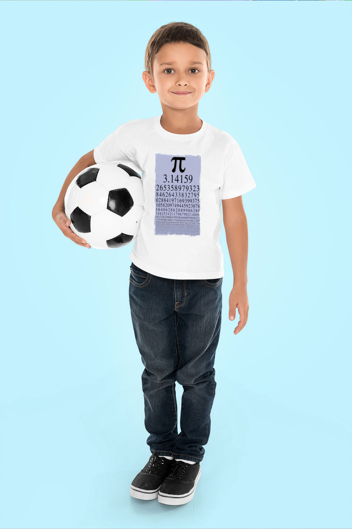 Pi Sayısı Matematik Sabiti Baskılı Unisex Beyaz Çocuk Tişört