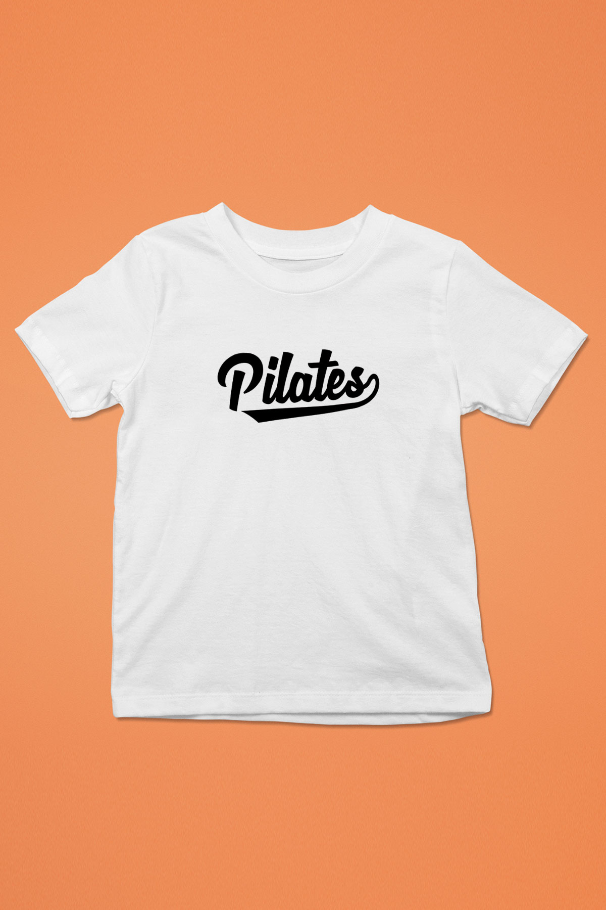 Pilates Baskılı Unisex Beyaz Çocuk Tişört - Tshirt