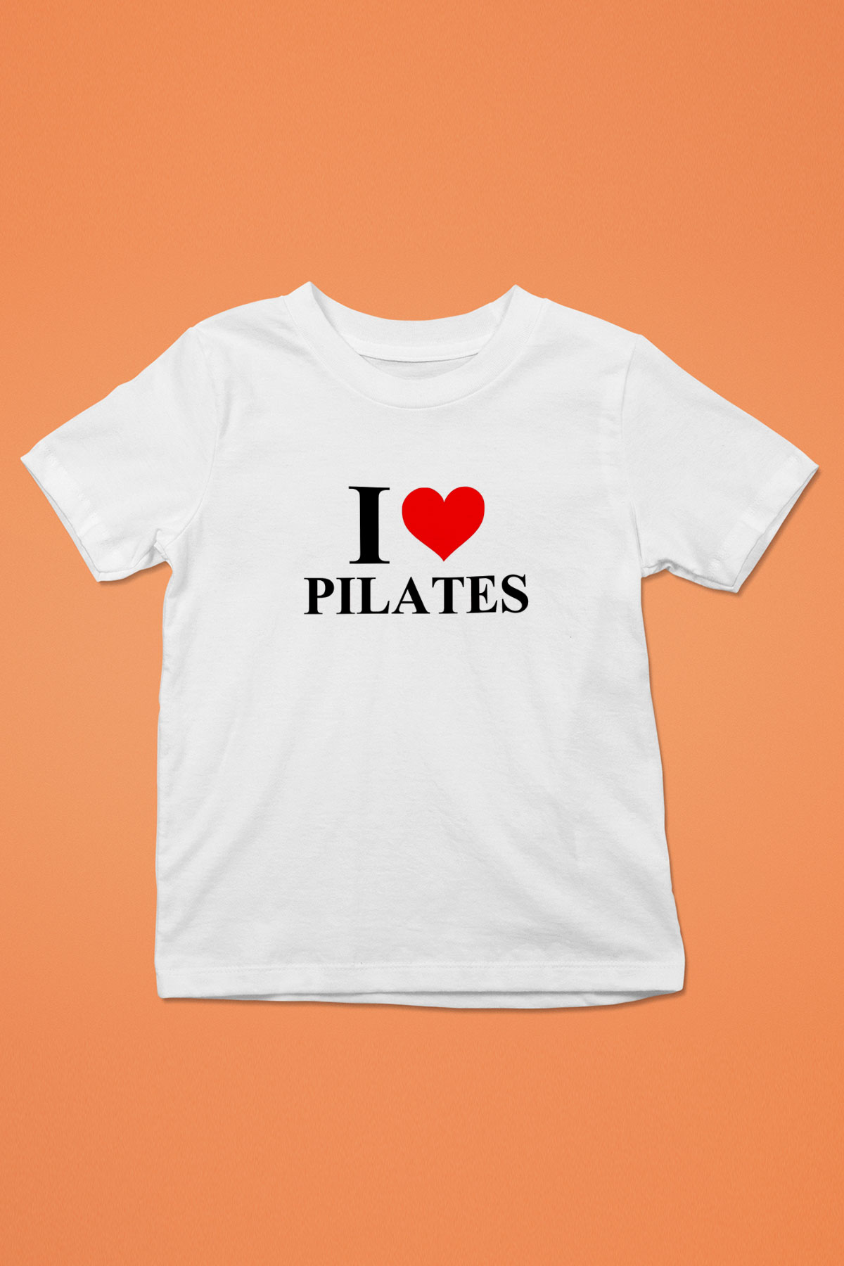 Pilates Baskılı Unisex Beyaz Çocuk Tişört - Tshirt