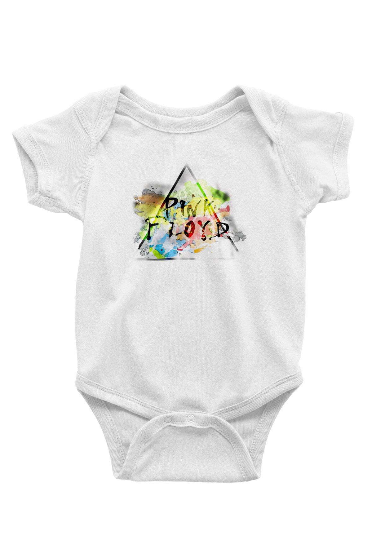 Pink Floyd Baskılı Beyaz Unisex Bebek Body - Zıbın