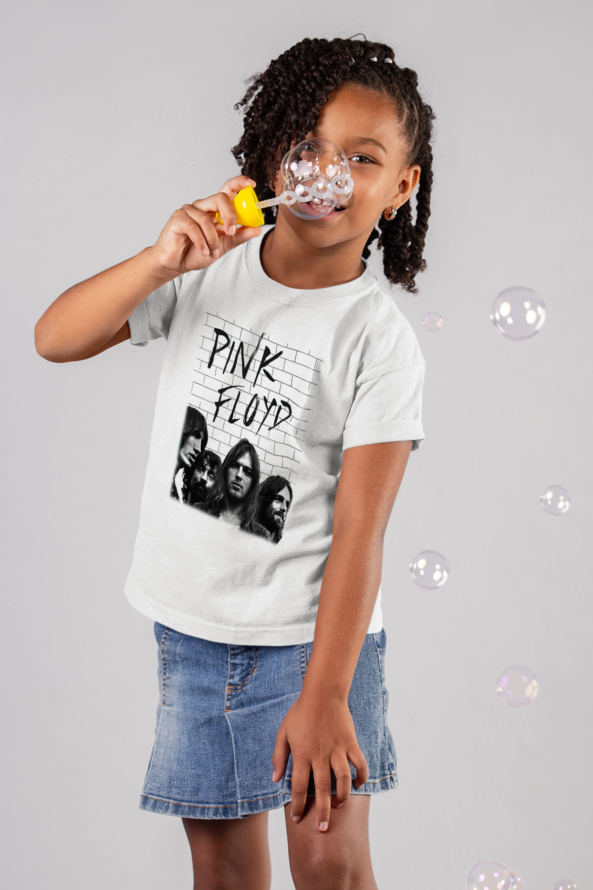 Pink Floyd Baskılı Beyaz Unisex Çocuk Tişört