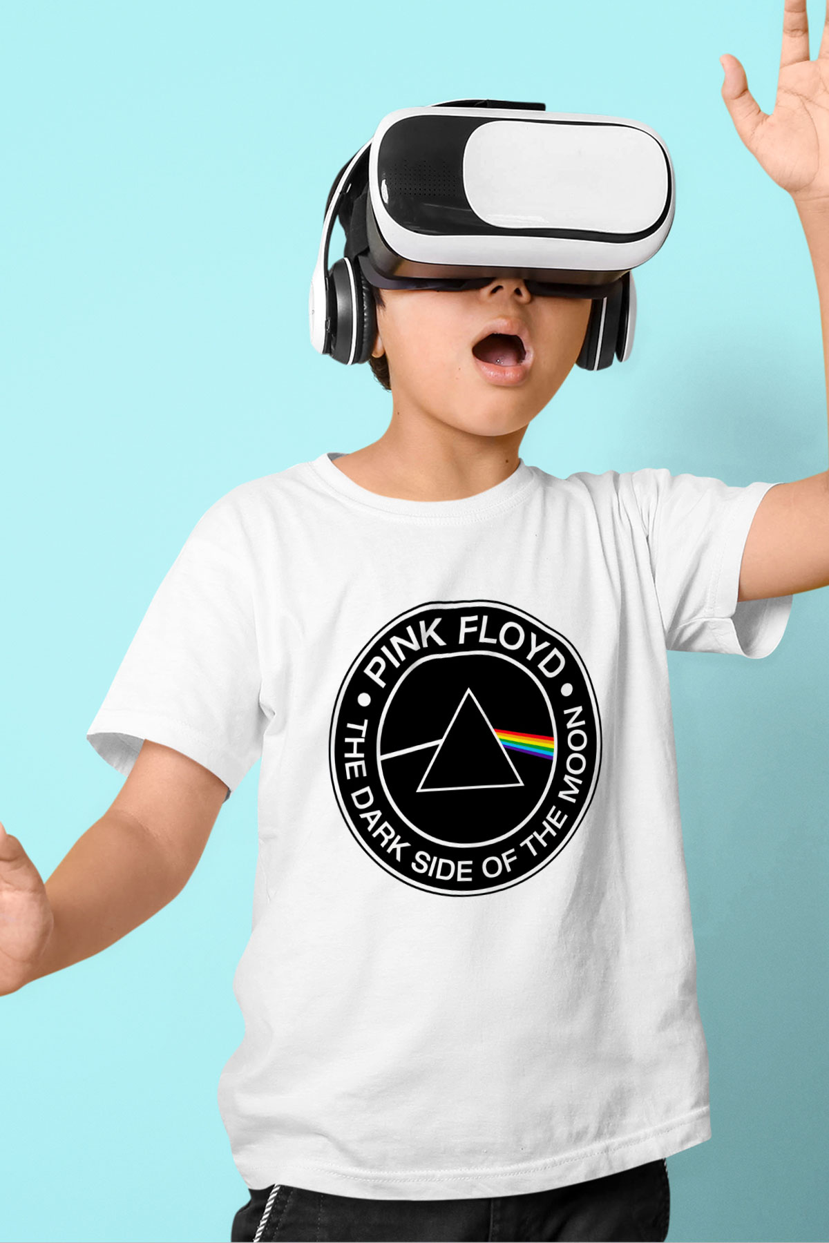 Pink Floyd Baskılı Beyaz Unisex Çocuk Tişört