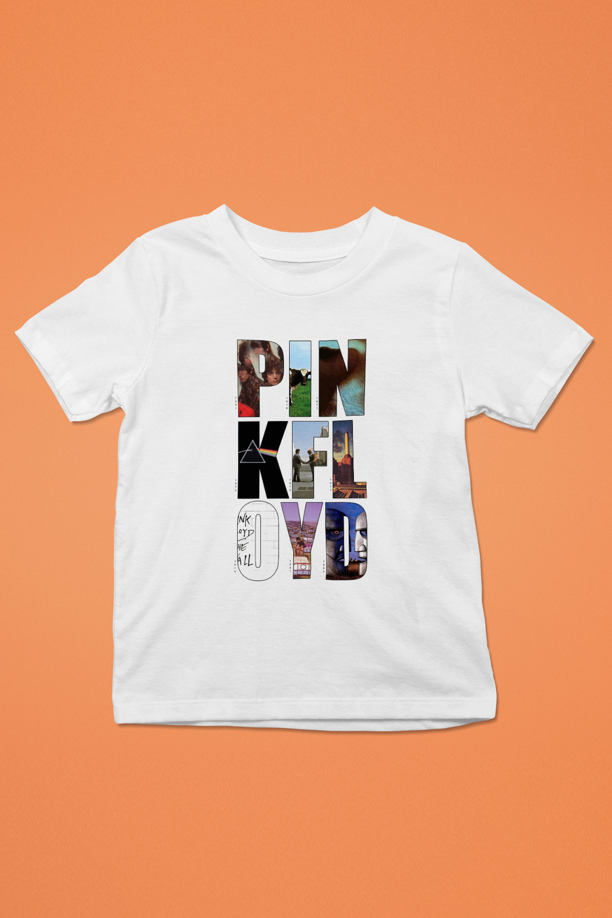 Pink Floyd Baskılı Beyaz Unisex Çocuk Tişört