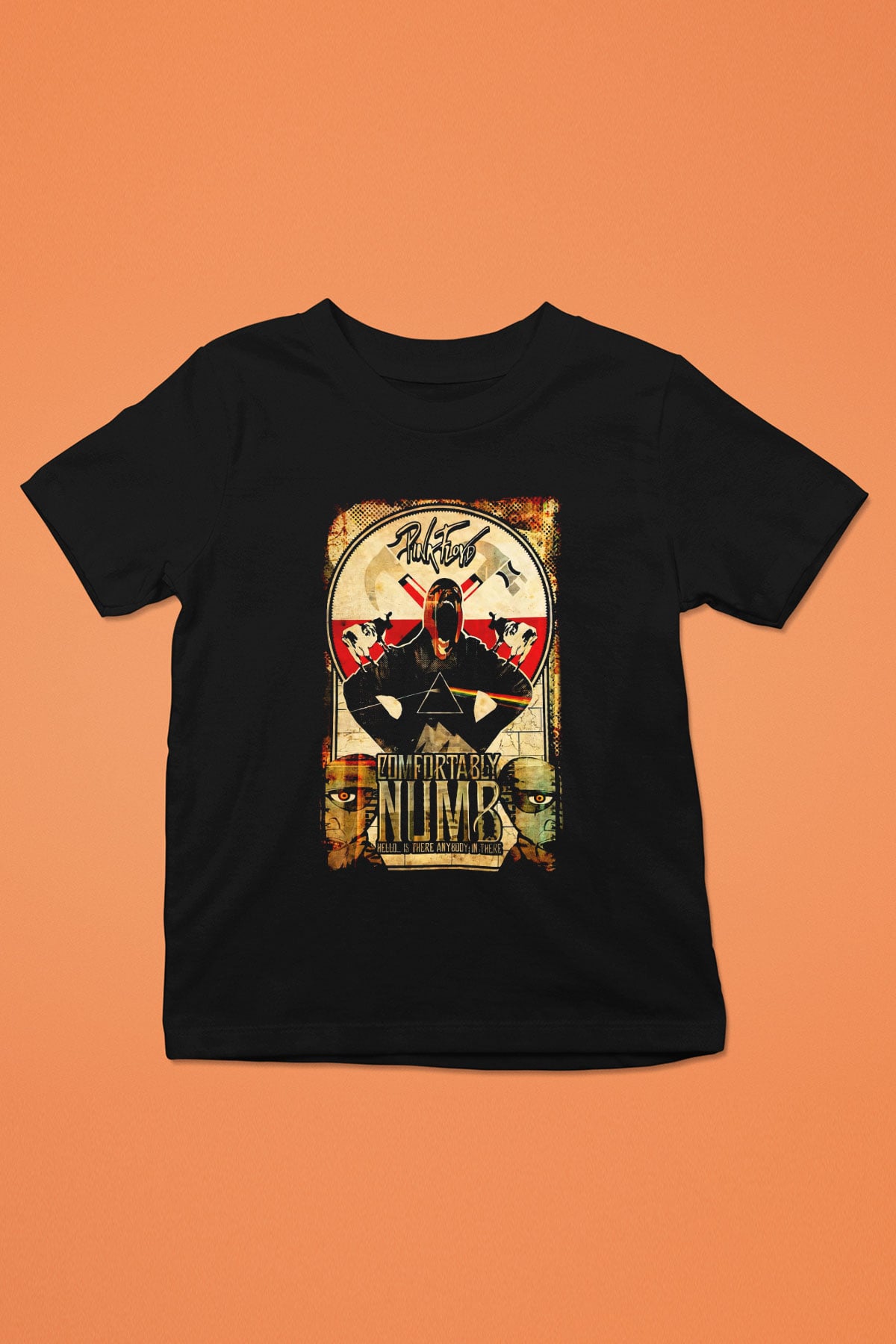 Pink Floyd Baskılı Siyah Unisex Çocuk Tişört