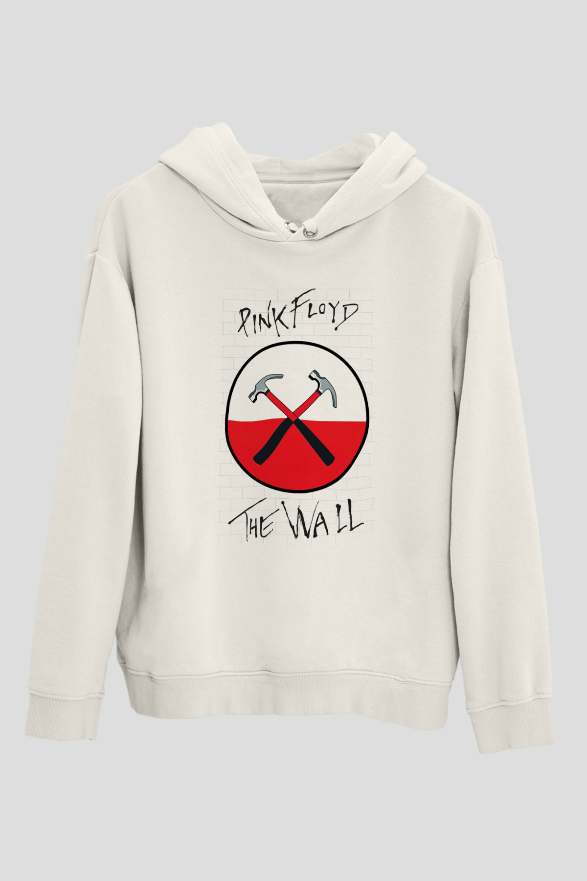 Pink Floyd Beyaz Unisex Kapşonlu Sweatshirt