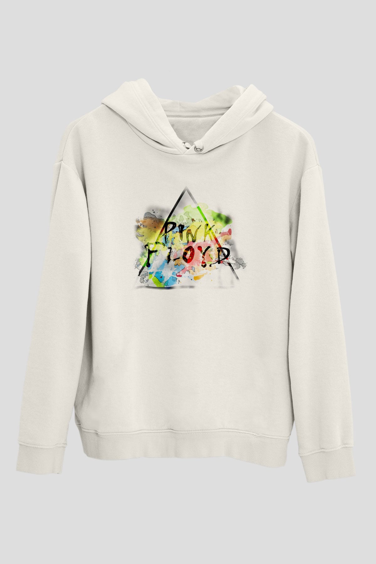 Pink Floyd Beyaz Unisex Kapşonlu Sweatshirt