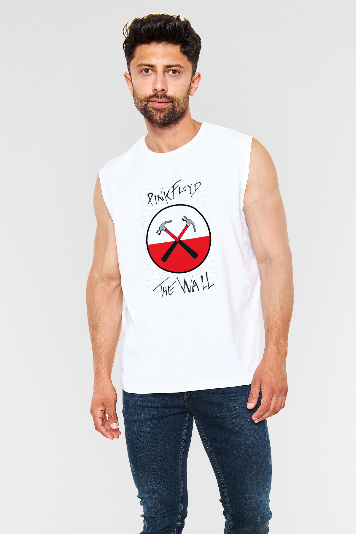 Pink Floyd Beyaz Unisex Kolsuz Tişört