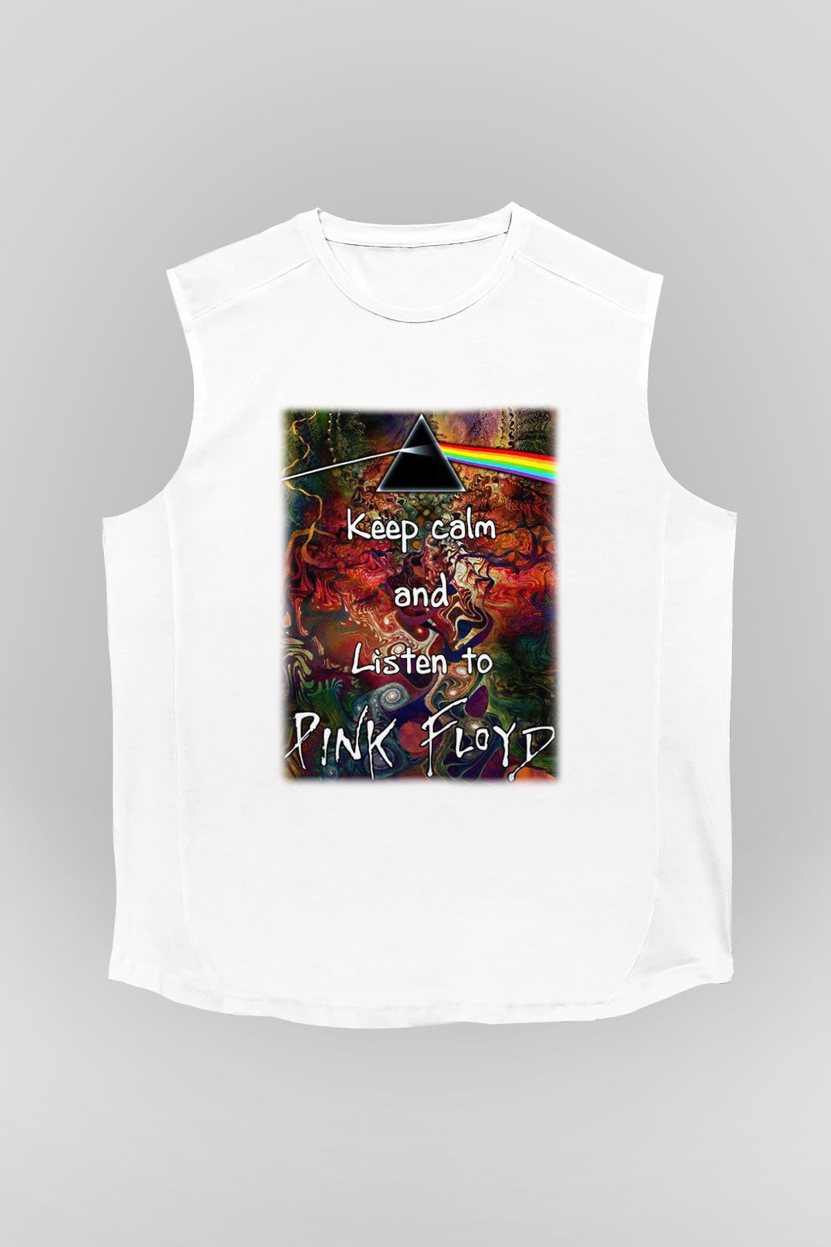 Pink Floyd Beyaz Unisex Kolsuz Tişört