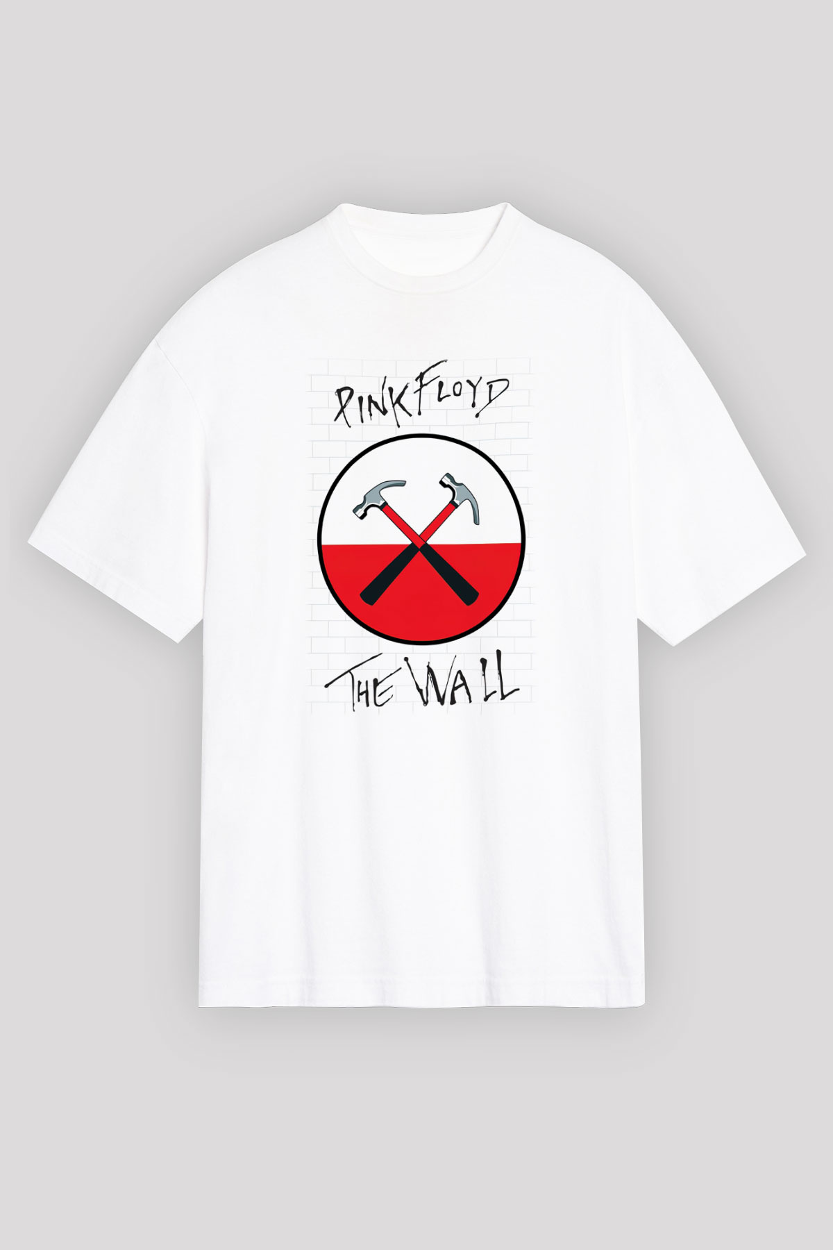 Pink Floyd Beyaz Unisex Oversize Tişört T-Shirt