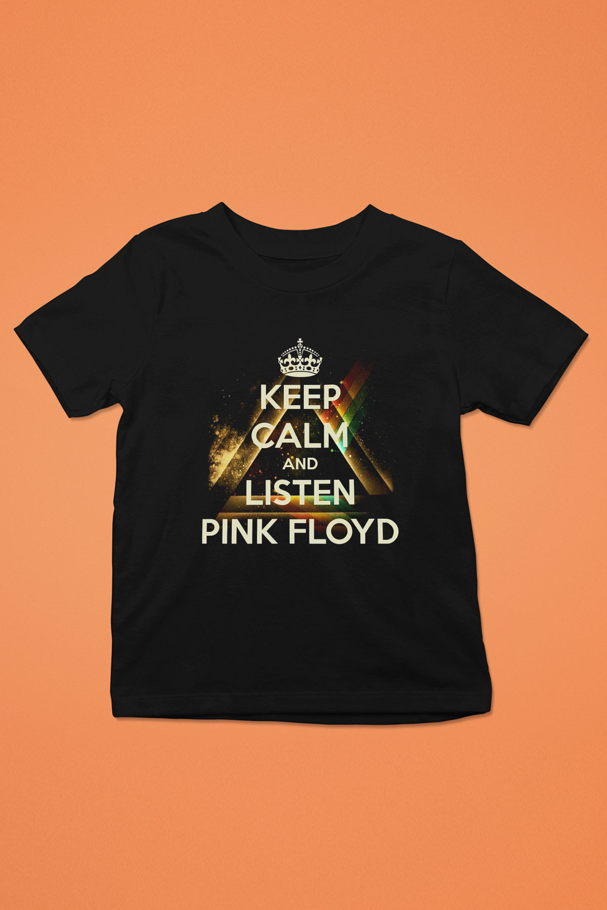 Pink Floyd Keep Calm And Listen Baskılı Siyah Unisex Çocuk Tişört