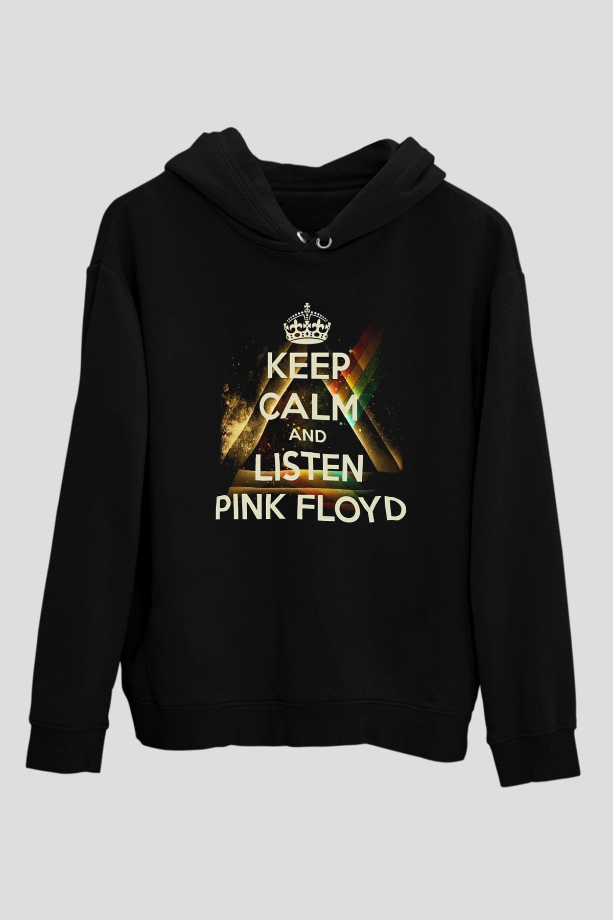 Pink Floyd Keep Calm And Listen Siyah Unisex Hoodie