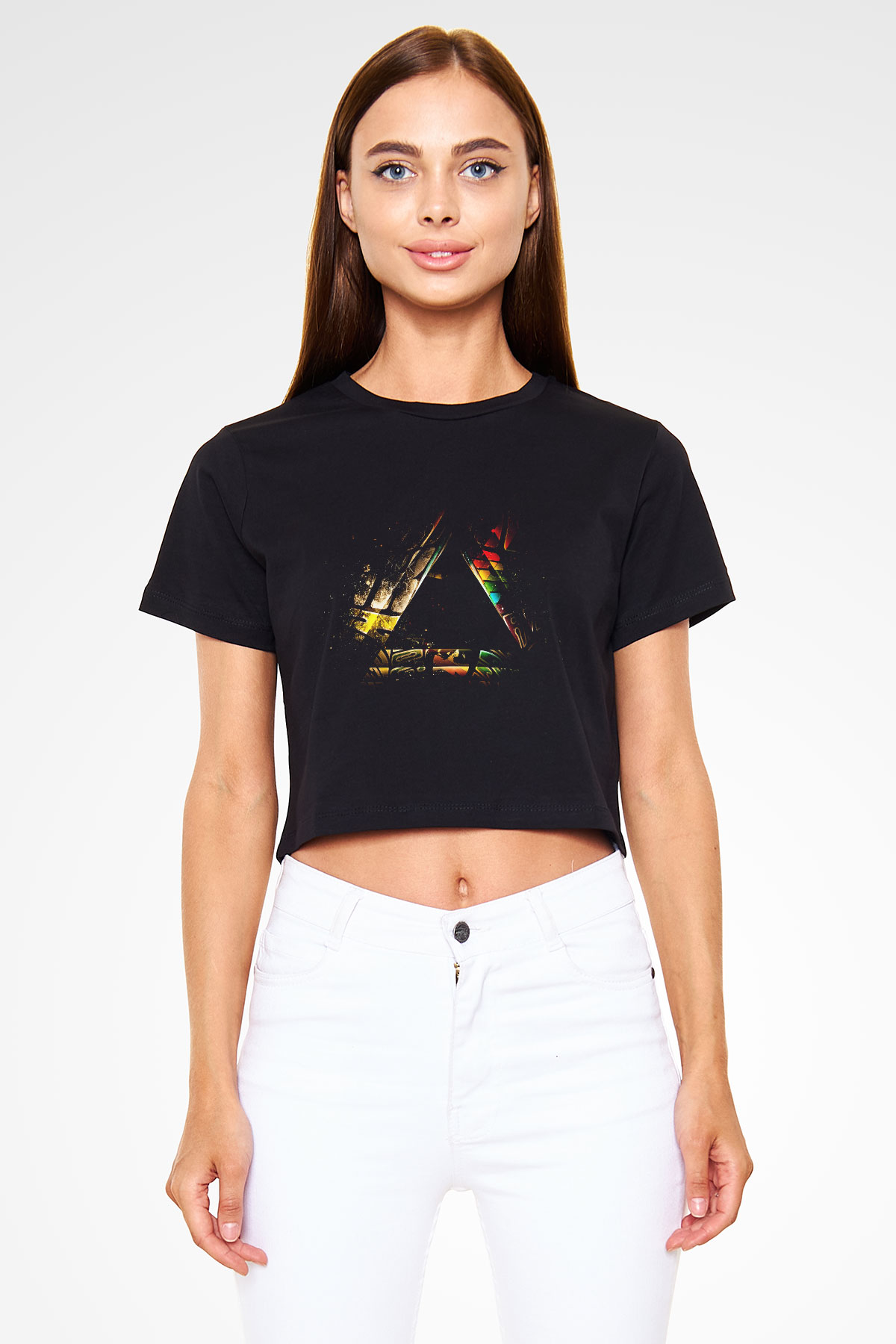Pink Floyd Siyah Crop Top Tişört