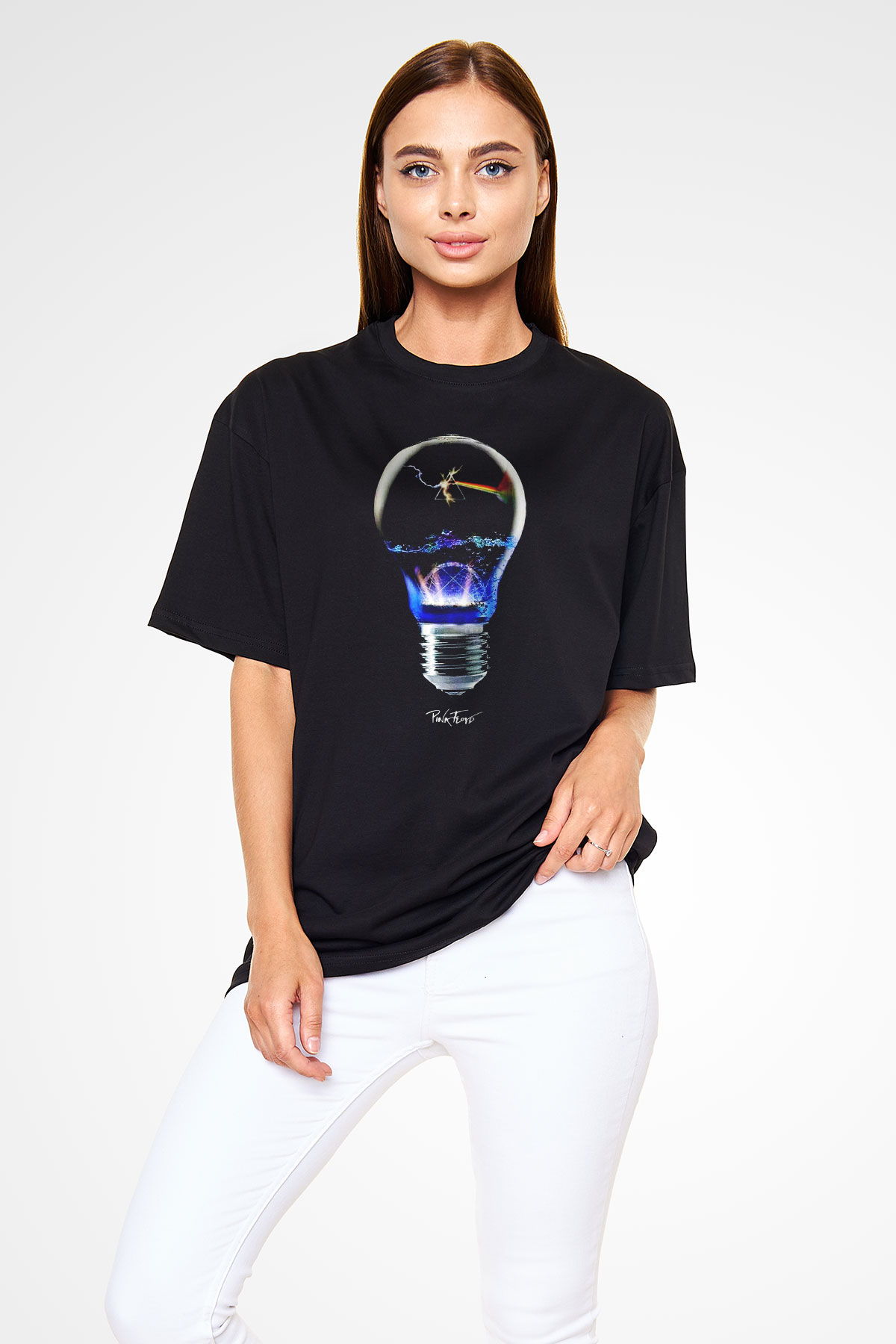 Pink Floyd Siyah Unisex Oversize Tişört T-Shirt
